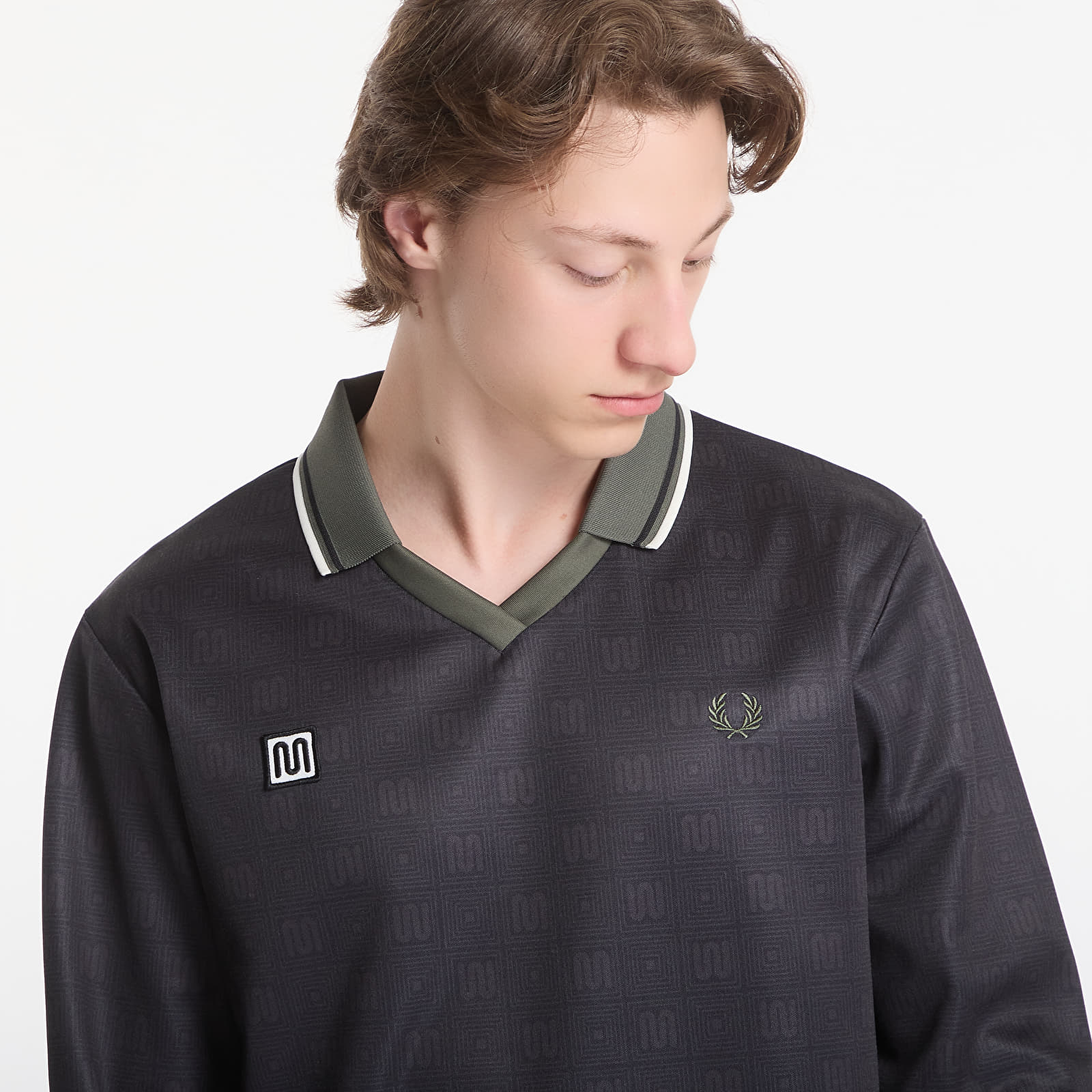 Чоловічі футболки Fred Perry Meyba Printed Ls Polo Shirt Black