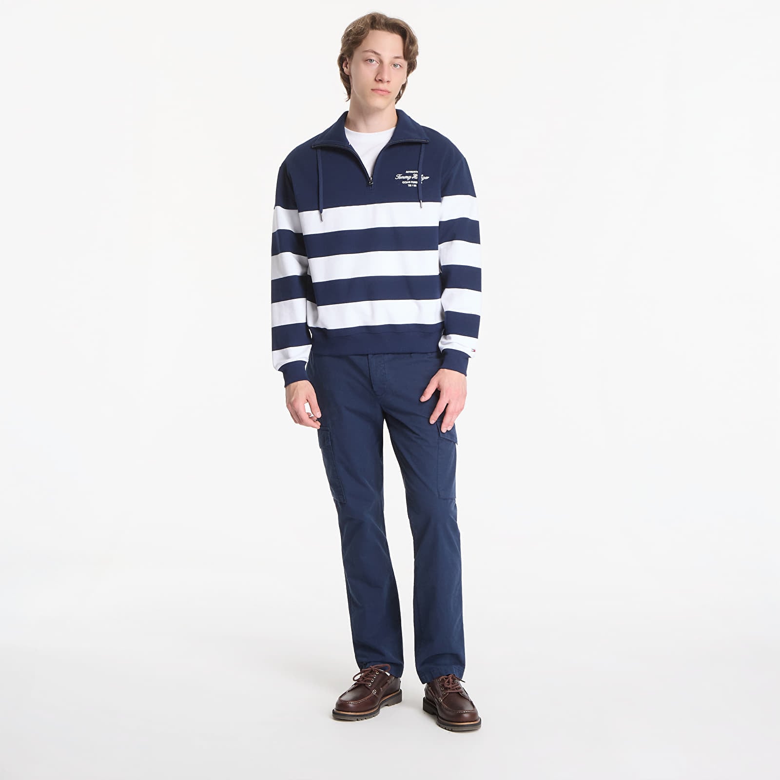 Bukser for menn Tommy Hilfiger Denton Lw Twill Cargo Pants Carbon Navy