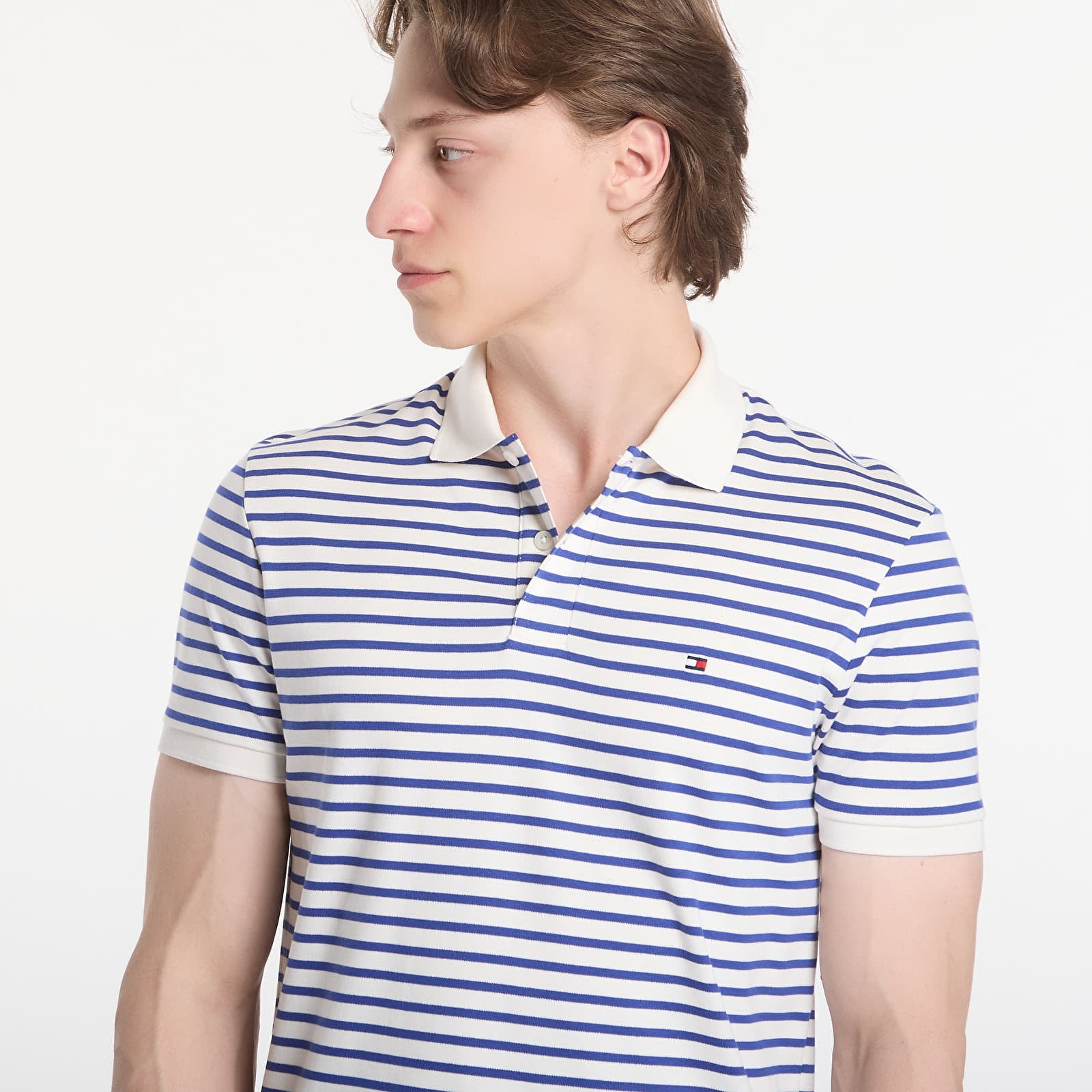 Pólók Tommy Hilfiger Liquid Cotton Reg Seasonal Polo Tee Ivory Petal / Pigment Blue