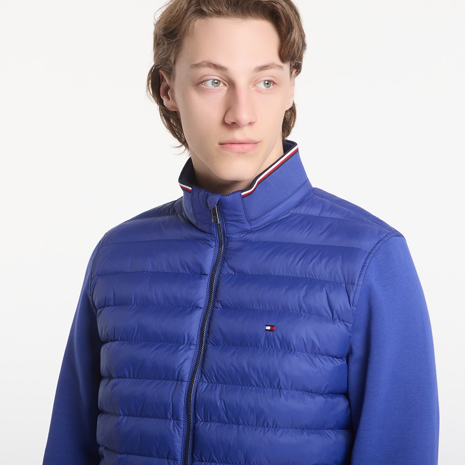 Sweatshirts Tommy Hilfiger Mix Media Ess Rwb Stand Collar Sweatshirt Pigment Blue