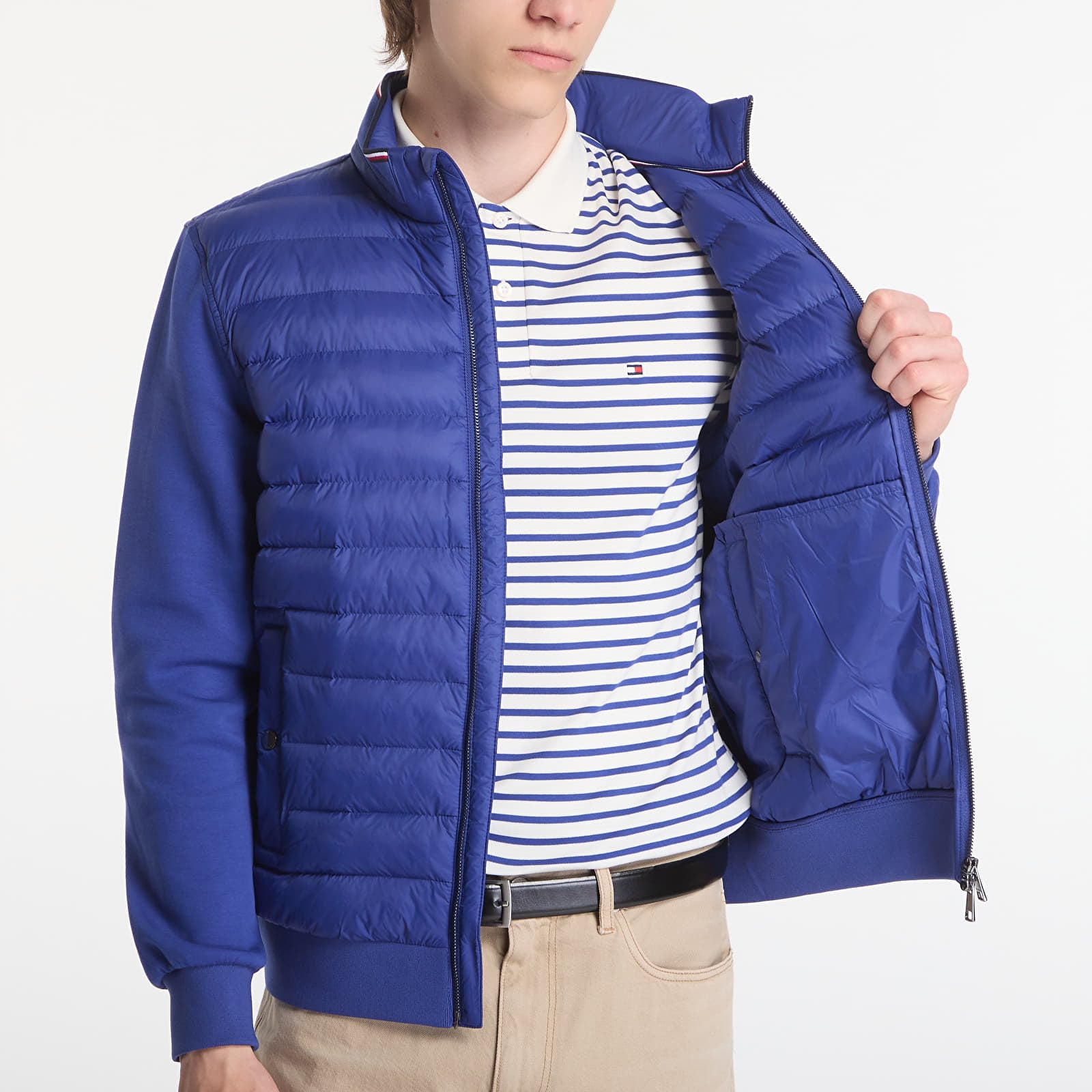 Sweatshirts Tommy Hilfiger Mix Media Ess Rwb Stand Collar Sweatshirt Pigment Blue