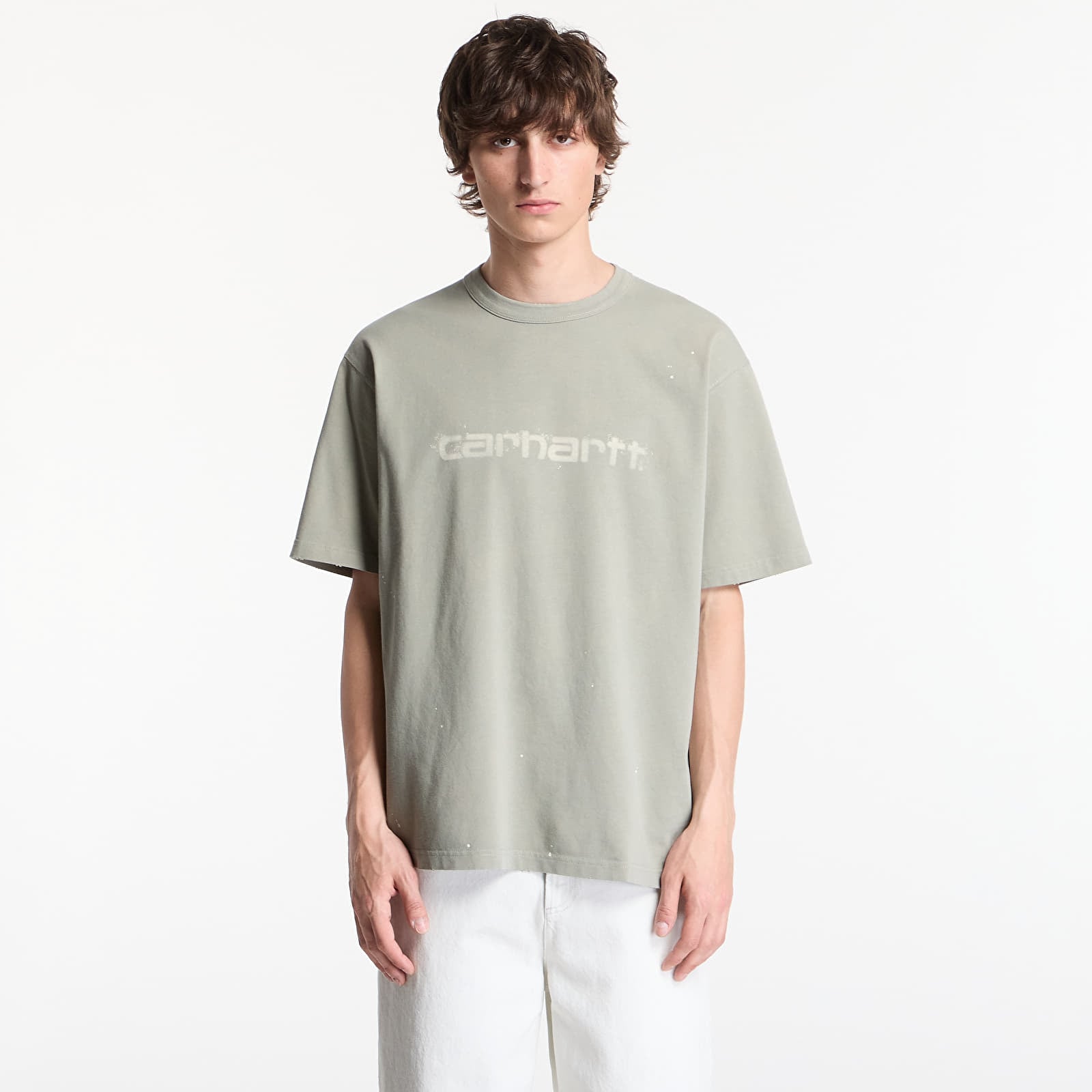 Tricouri bărbați Carhartt WIP S/S Painter T-Shirt UNISEX Shady Green Destroy Wash, Splatter