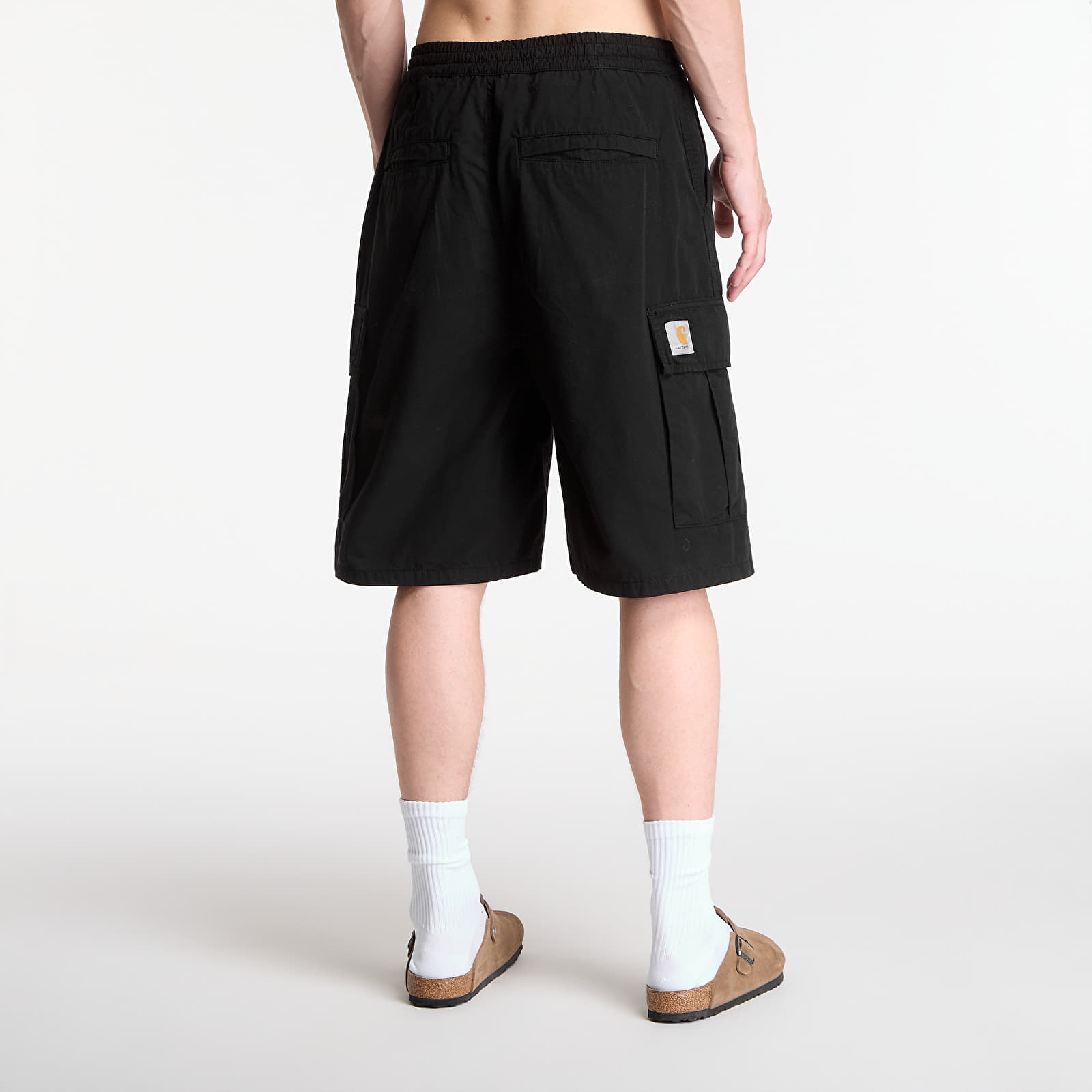 Men's shorts Carhartt WIP Mandler Cargo Short UNISEX Black Garment Dyed