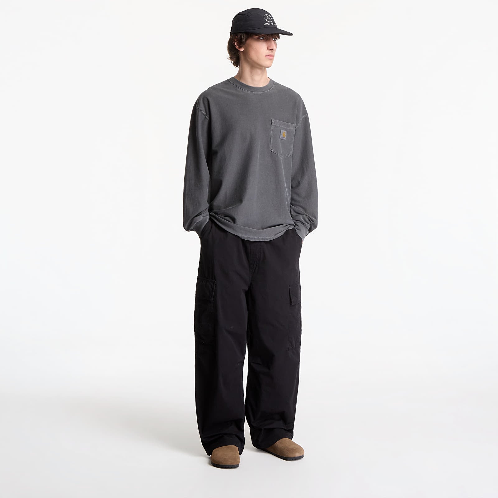 Men's trousers Carhartt WIP Mandler Cargo Pant UNISEX Black Garment Dyed