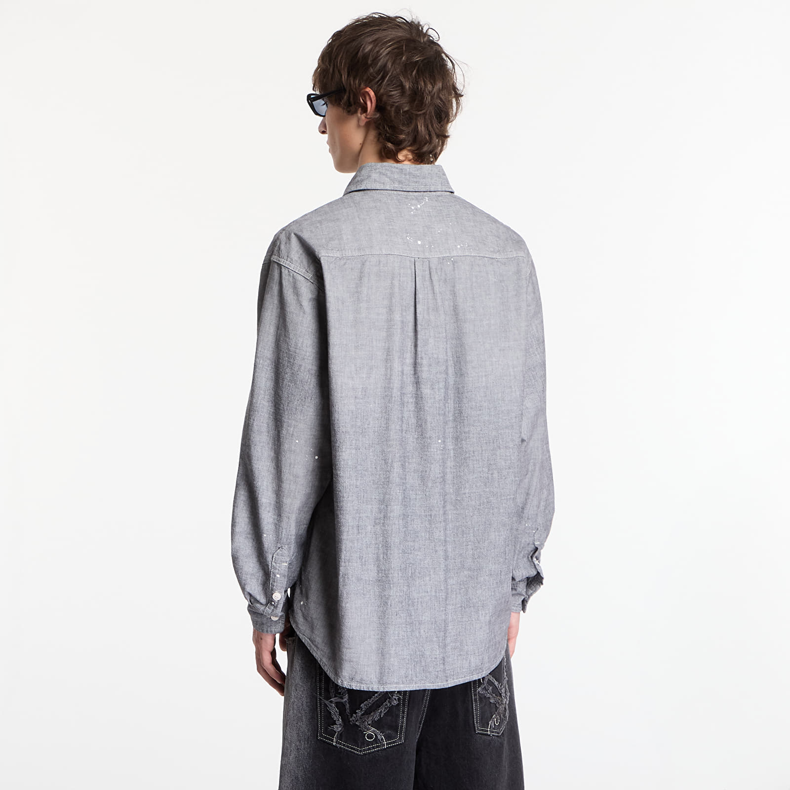 Skjorter til mænd Carhartt WIP L/S Painter Shirt UNISEX Black Worn Used, Splatter