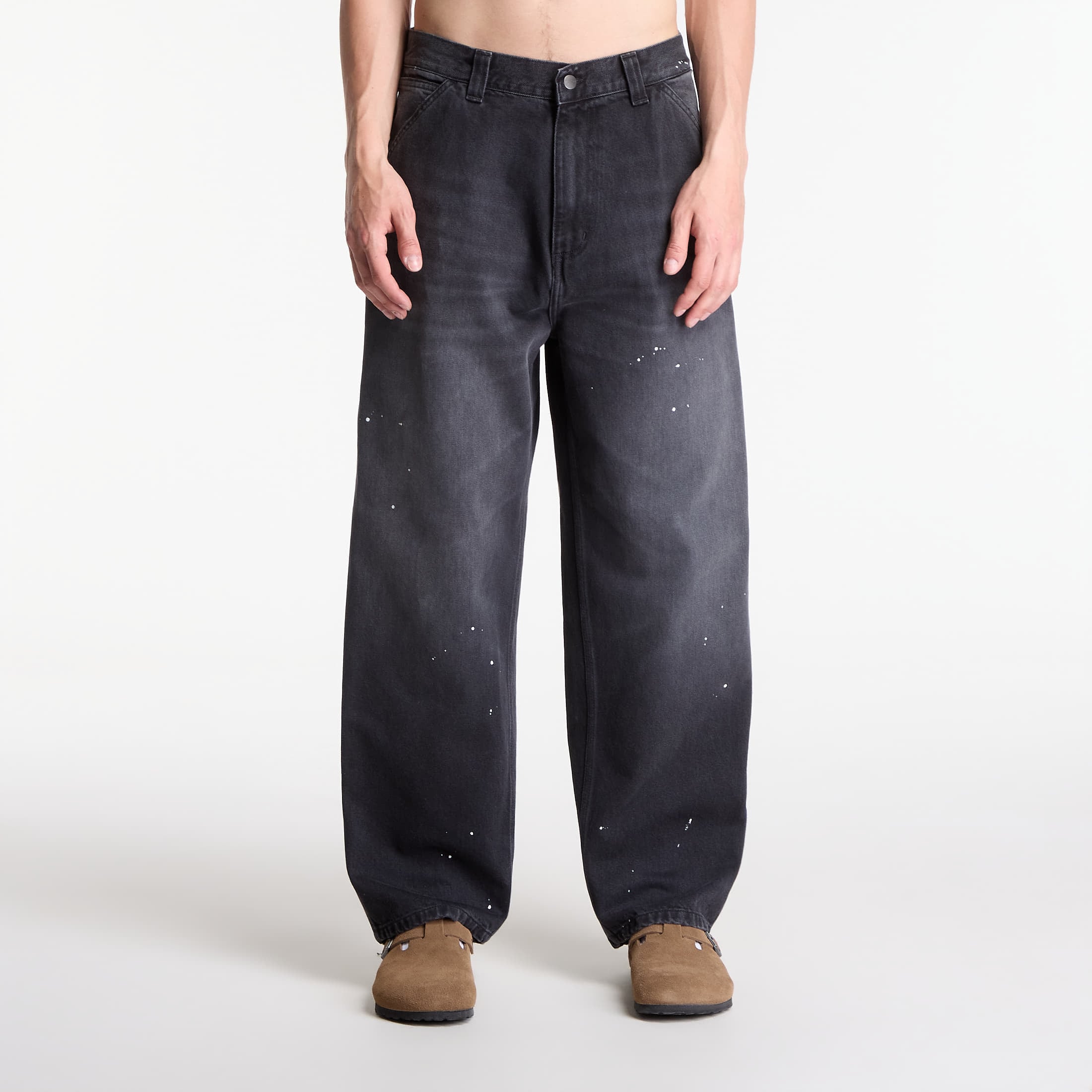 Jeans Carhartt WIP OG Single Knee Pant UNISEX Black Destroy Wash, Splatter M