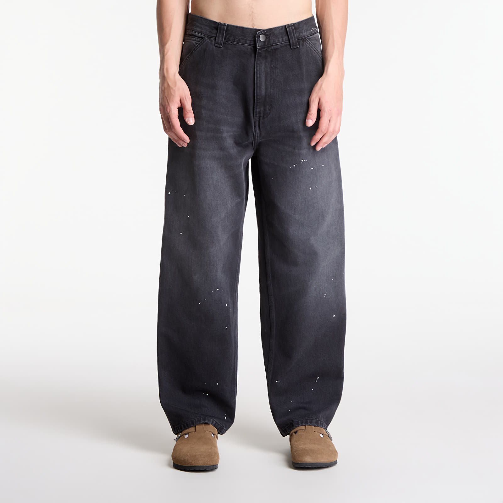 Men's jeans Carhartt WIP OG Single Knee Pant UNISEX Black Destroy Wash, Splatter