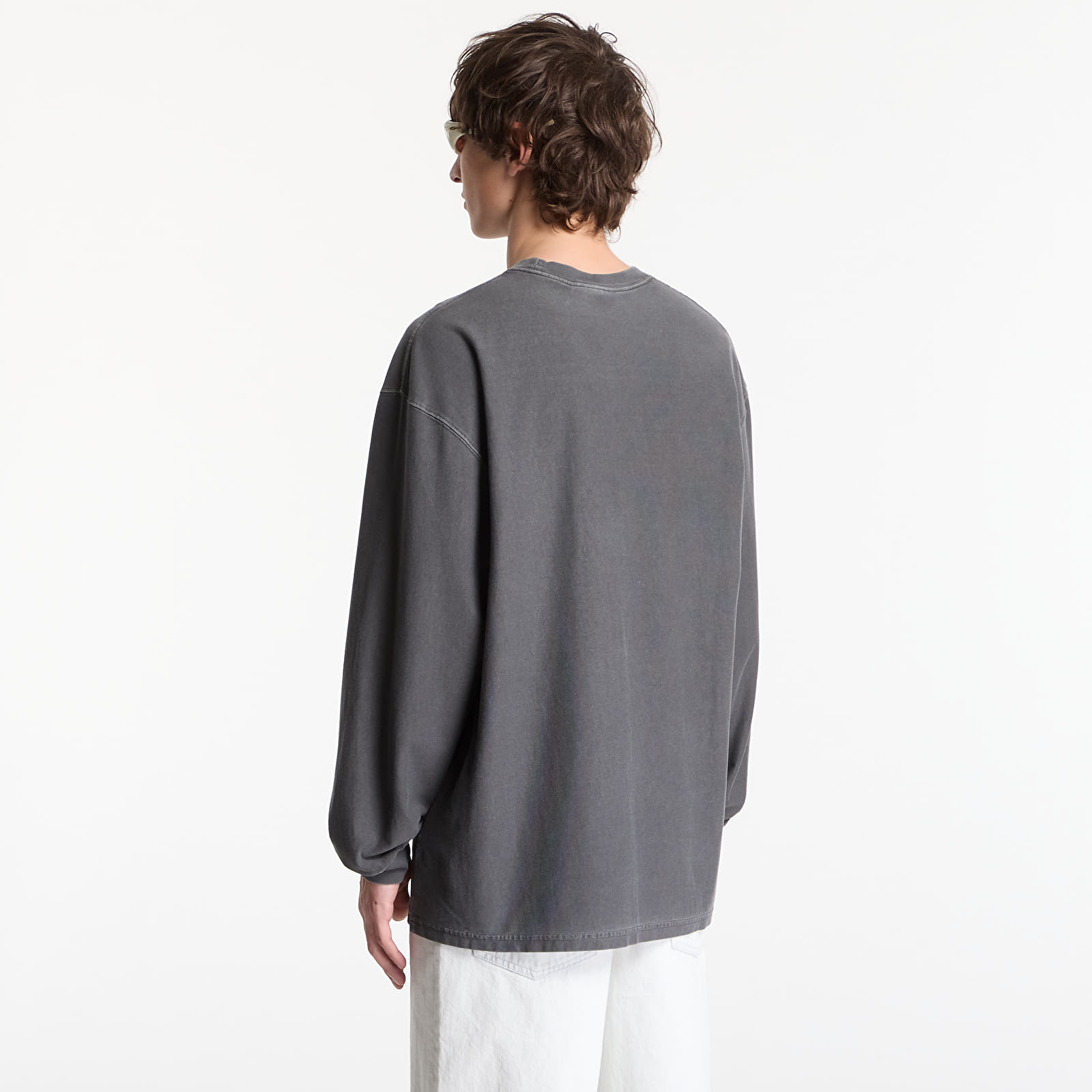 T-shirts homme Carhartt WIP L/S Loose Pocket T-Shirt UNISEX Black Garment Dyed