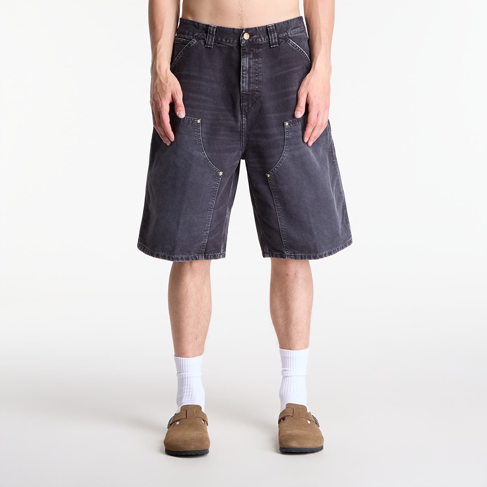 Moške kratke hlače Carhartt WIP OG Double Knee Short Black Destroy Wash