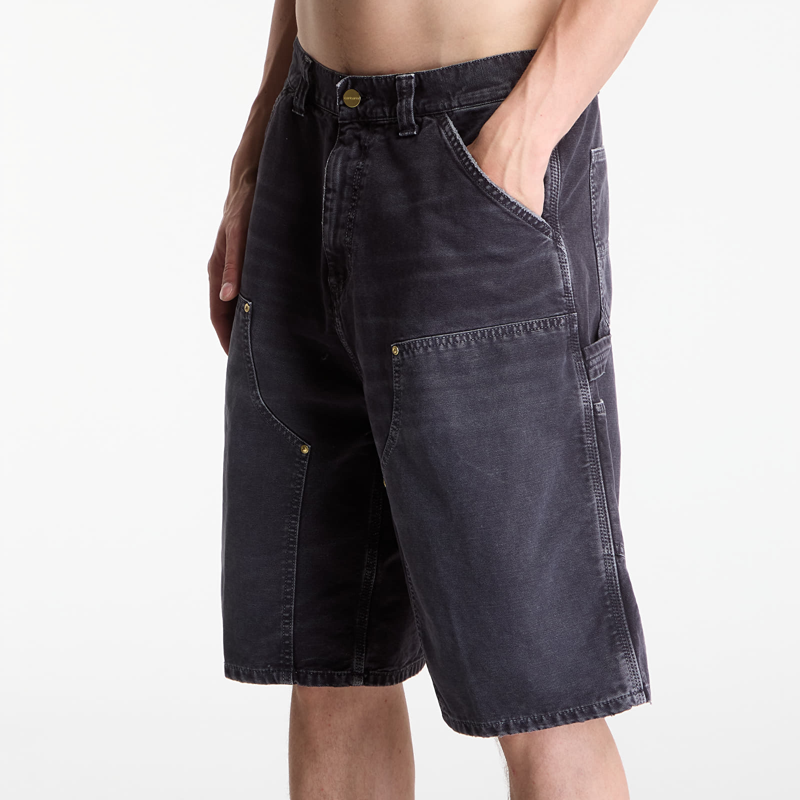 Moške kratke hlače Carhartt WIP OG Double Knee Short Black Destroy Wash