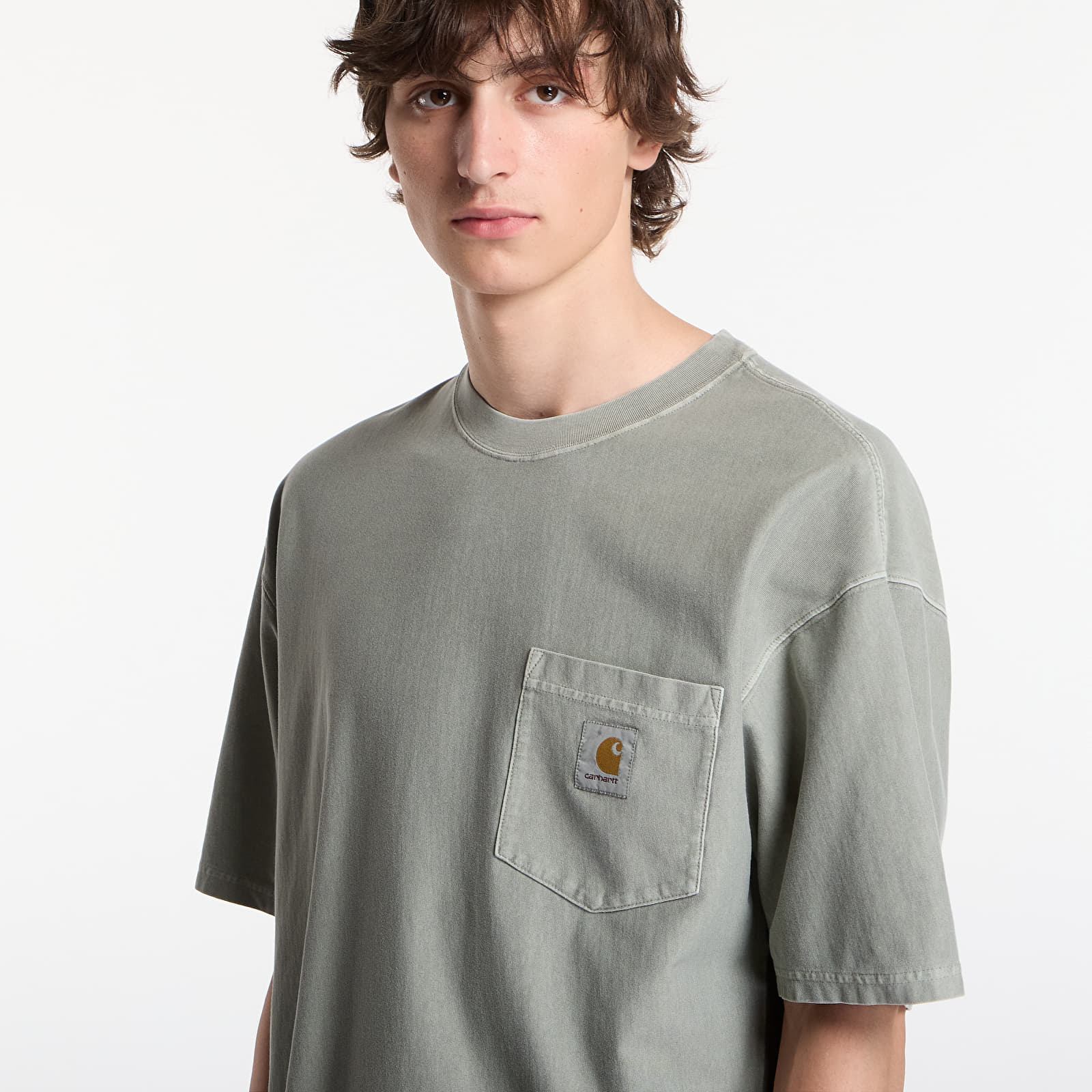 Pánske tričká Carhartt WIP S/S Loose Pocket T-Shirt UNISEX Shady Green Garment Dyed