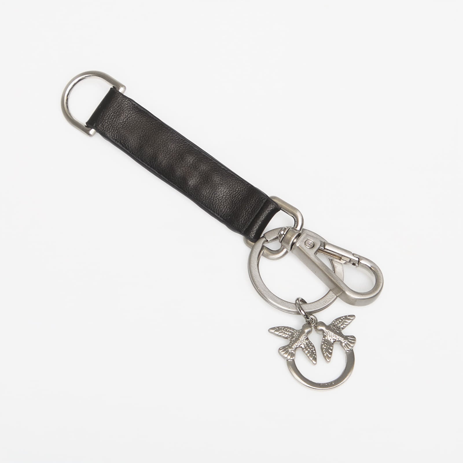 Smycze Pinko Logo Keychain Saffiano + Logo Black
