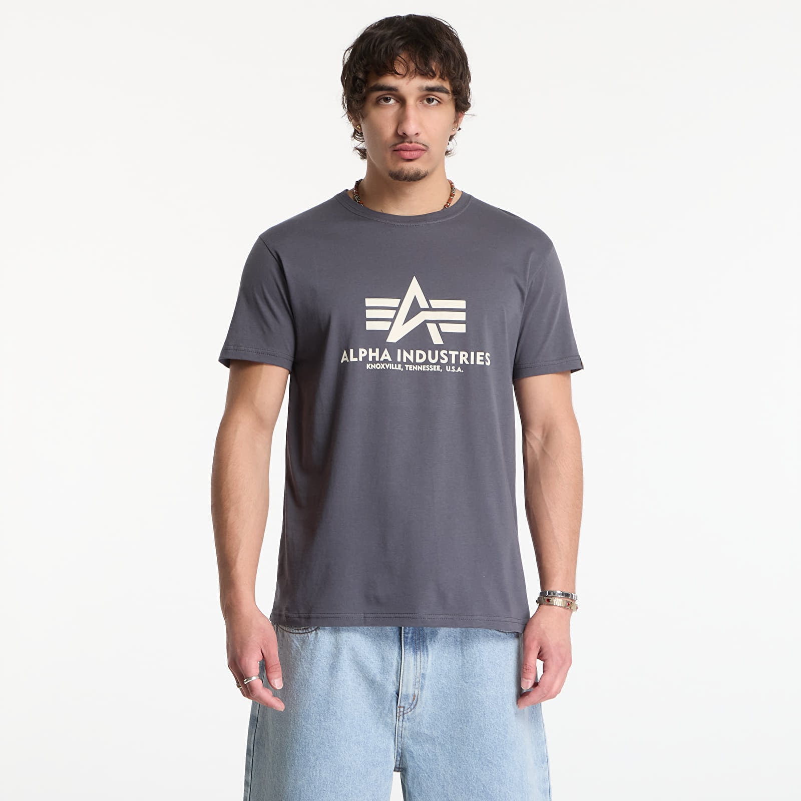T-shirts til mænd Alpha Industries Basic T-Shirt Grey Black