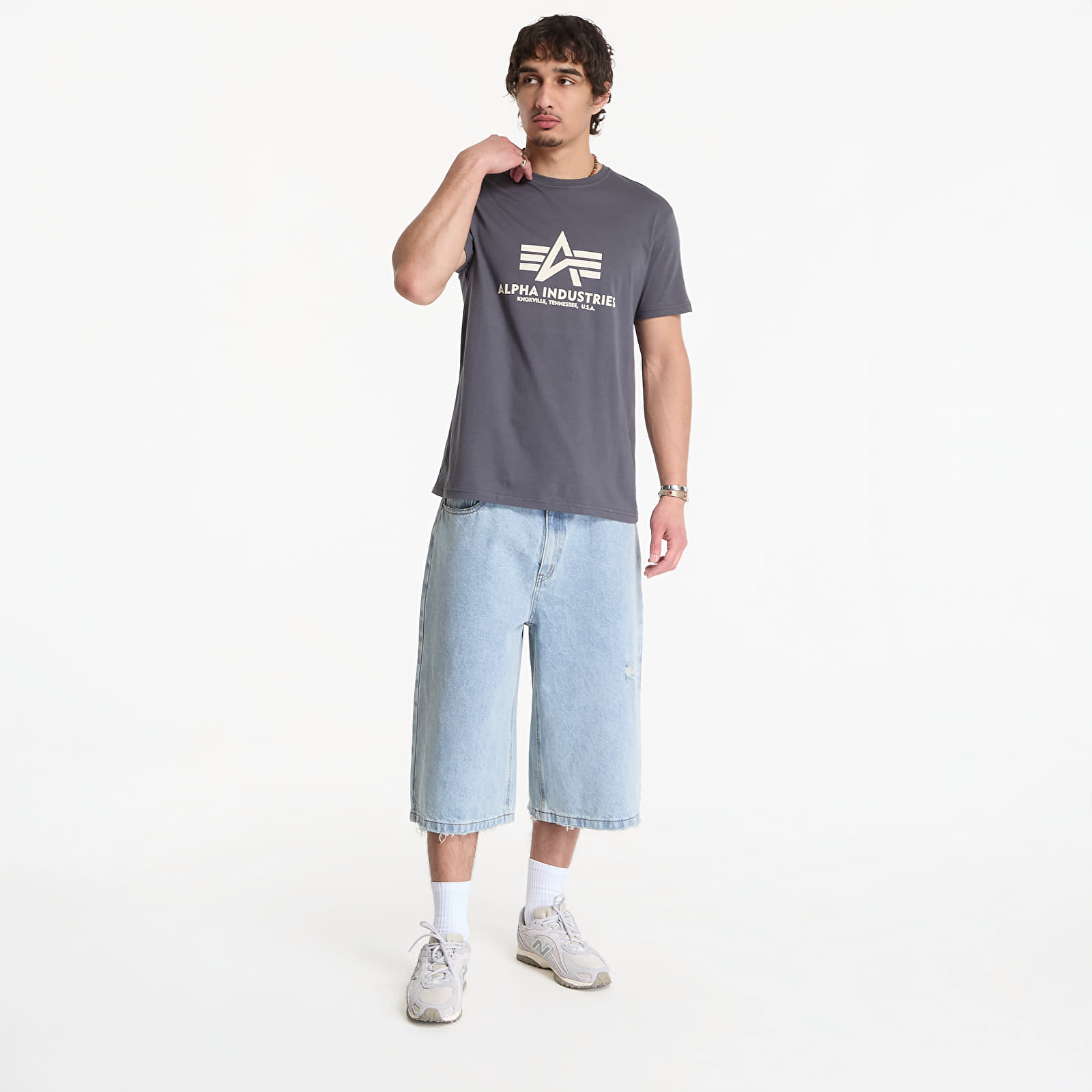 T-shirts til mænd Alpha Industries Basic T-Shirt Grey Black