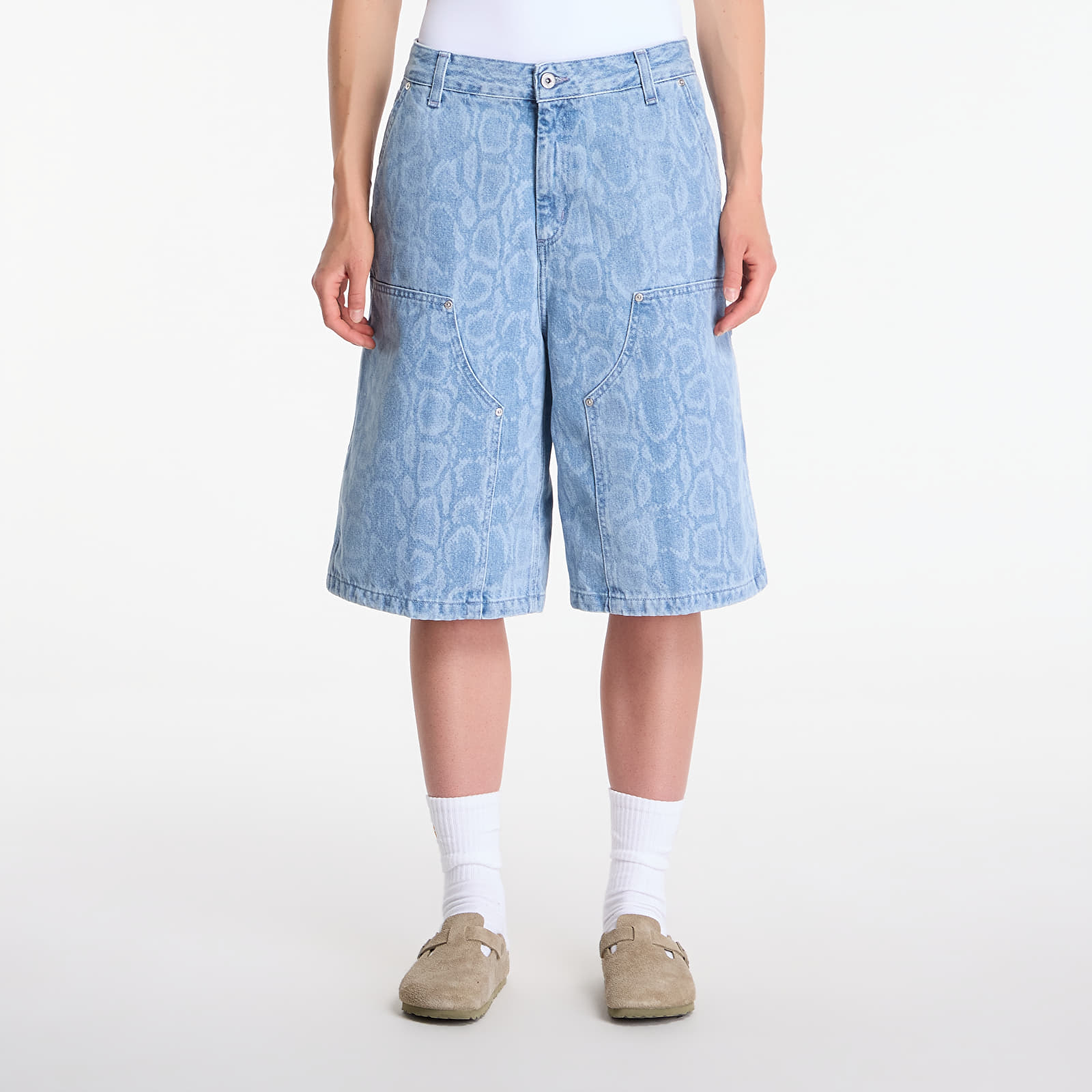 Moteriški šortai Carhartt WIP W' Snake Nixon Double Knee Short Snake Camo, Blue Bleached
