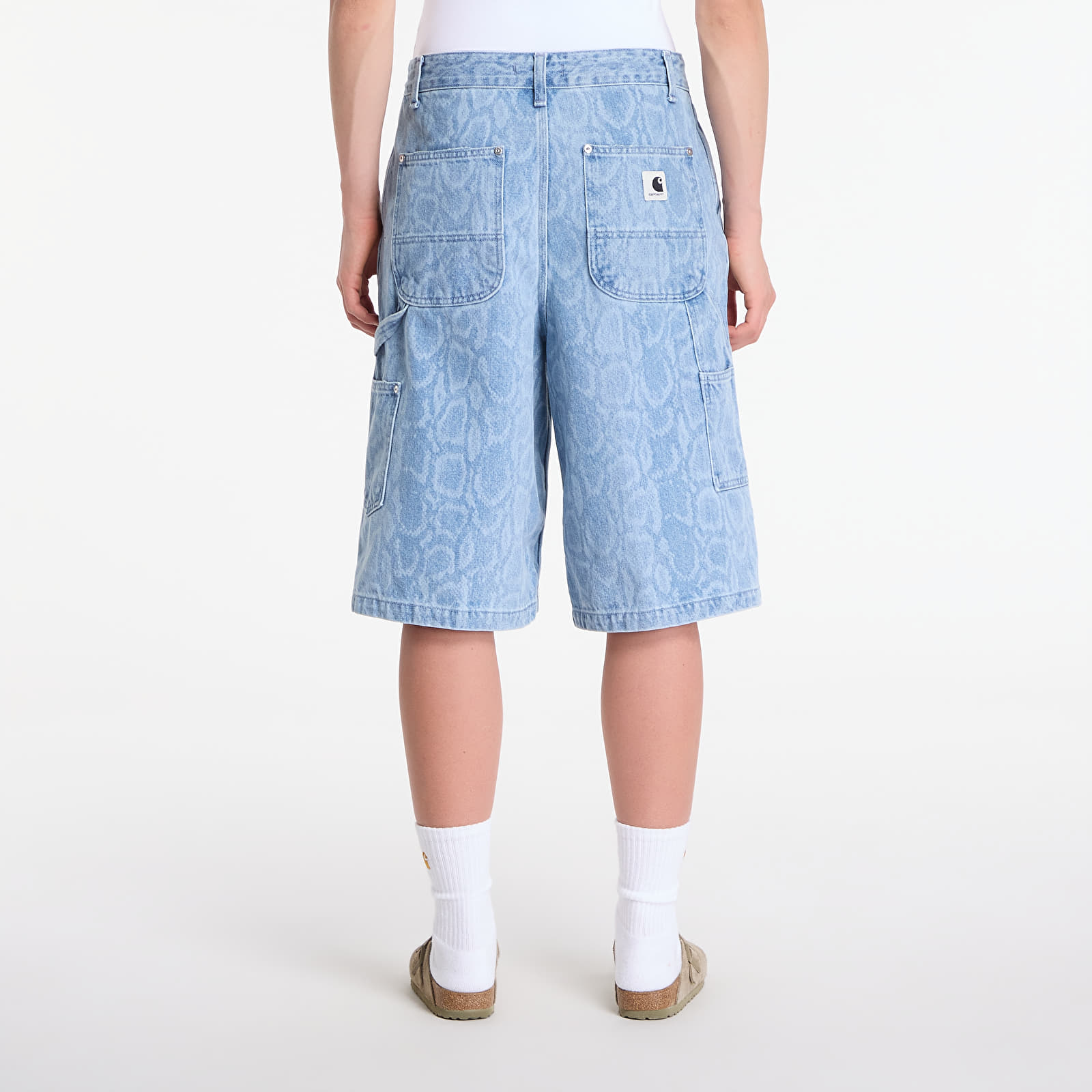 Moteriški šortai Carhartt WIP W' Snake Nixon Double Knee Short Snake Camo, Blue Bleached