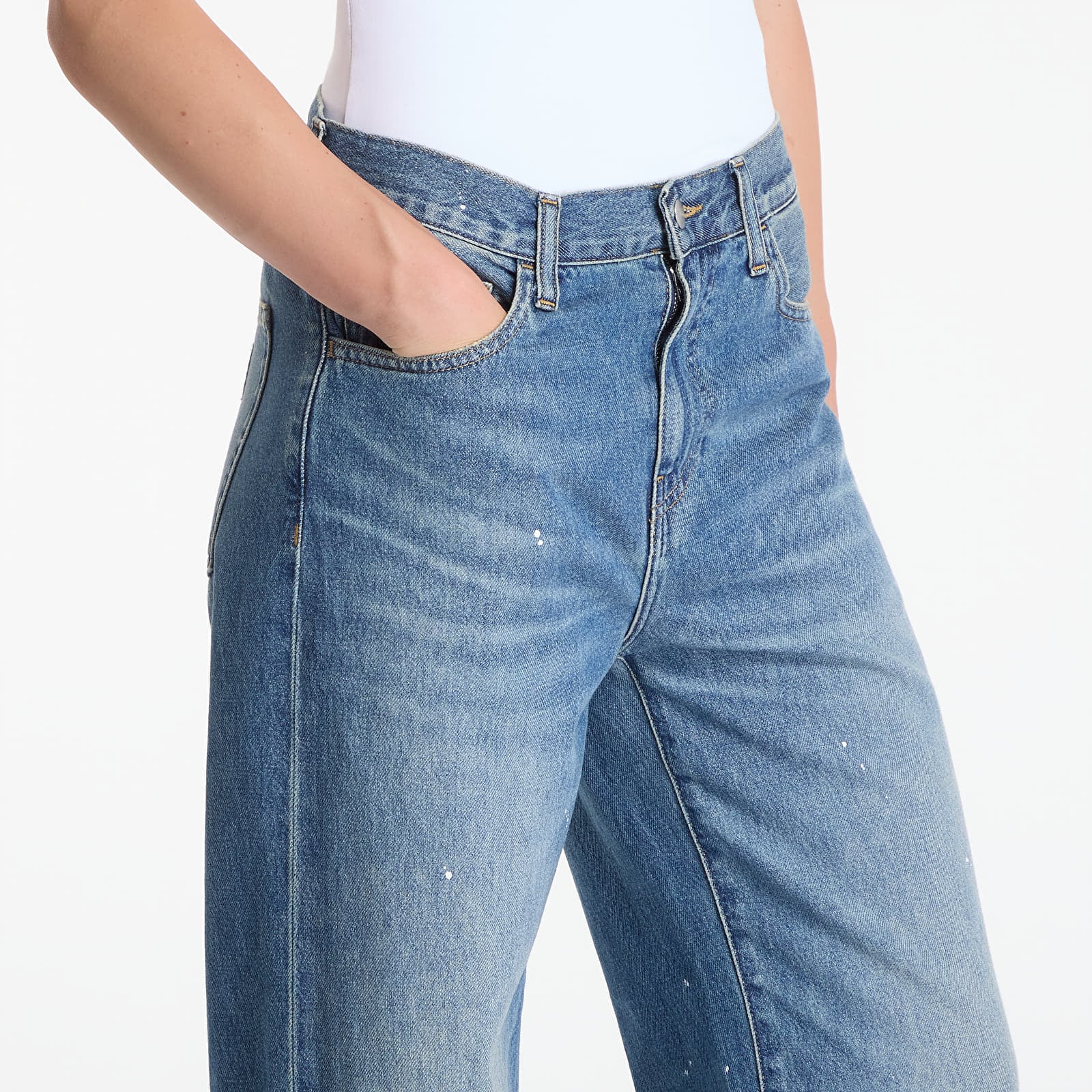 Jeans til kvinder Carhartt WIP W' Arin Pant Blue Destroy Wash, Splatter