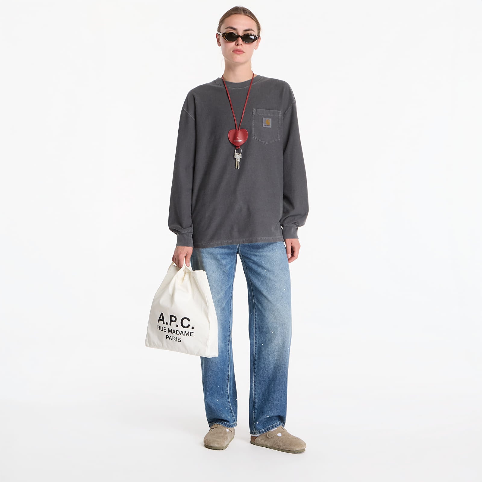 Jeans til kvinder Carhartt WIP W' Arin Pant Blue Destroy Wash, Splatter
