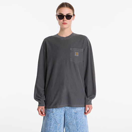 T-Shirt Carhartt WIP L/S Loose Pocket T-Shirt UNISEX Black Garment Dyed