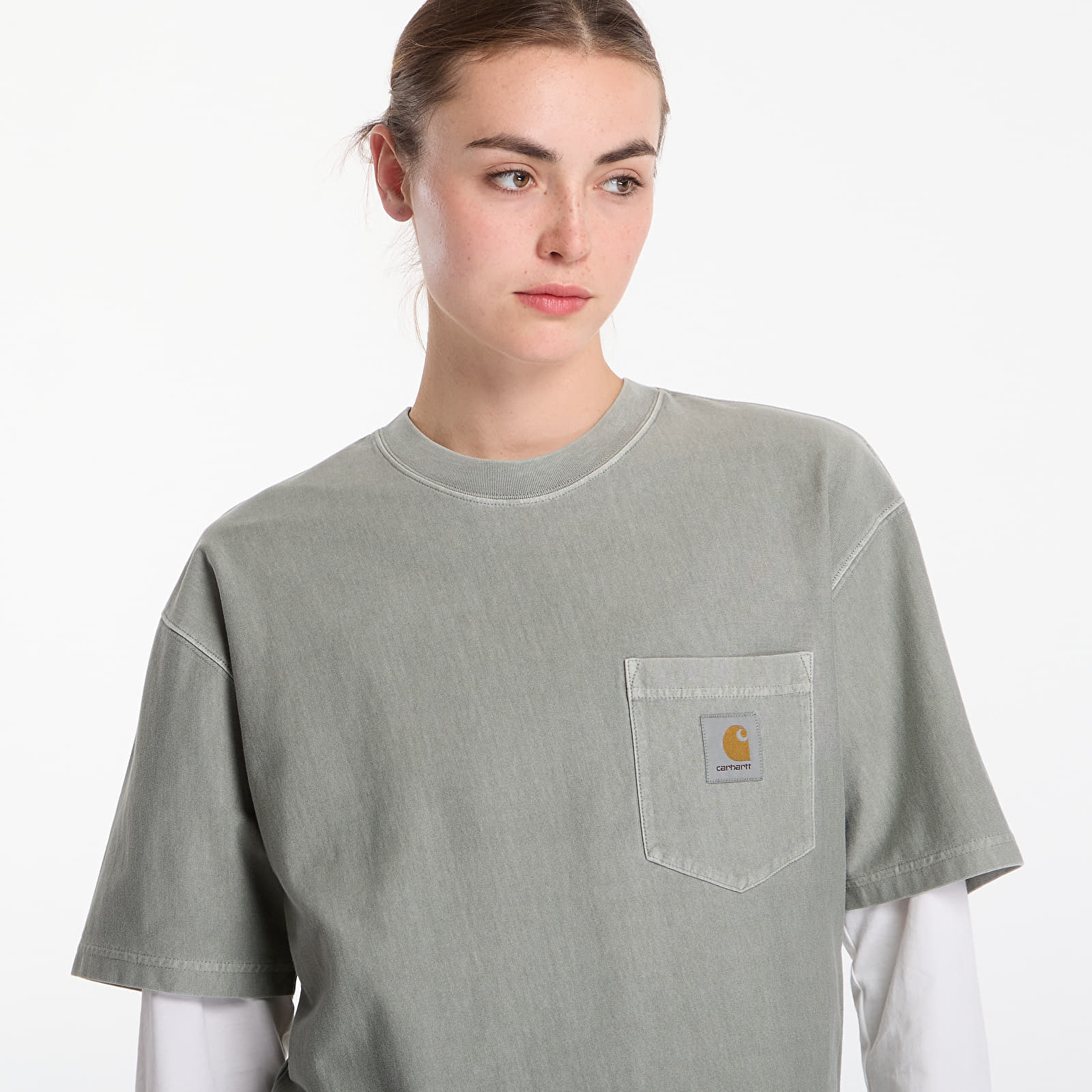 Pánske tričká Carhartt WIP S/S Loose Pocket T-Shirt UNISEX Shady Green Garment Dyed