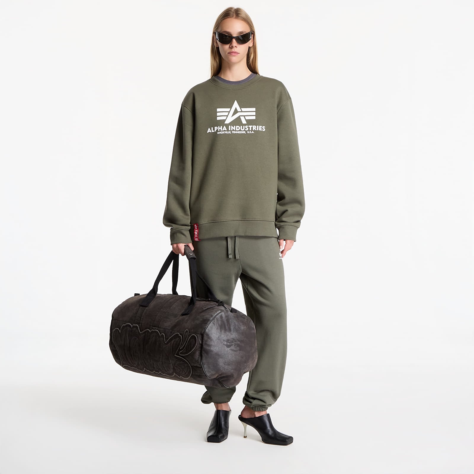 Ανδρικά φούτερ  Alpha Industries Basic Hoody Small Logo II Dark Olive