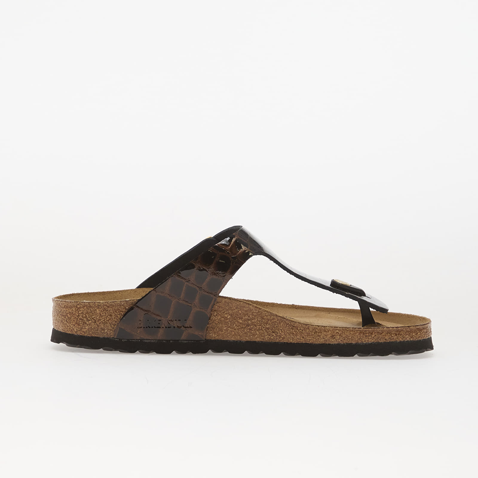 Sneakers und Schuhe für Frauen Birkenstock Gizeh LEN Emboss Leather Black