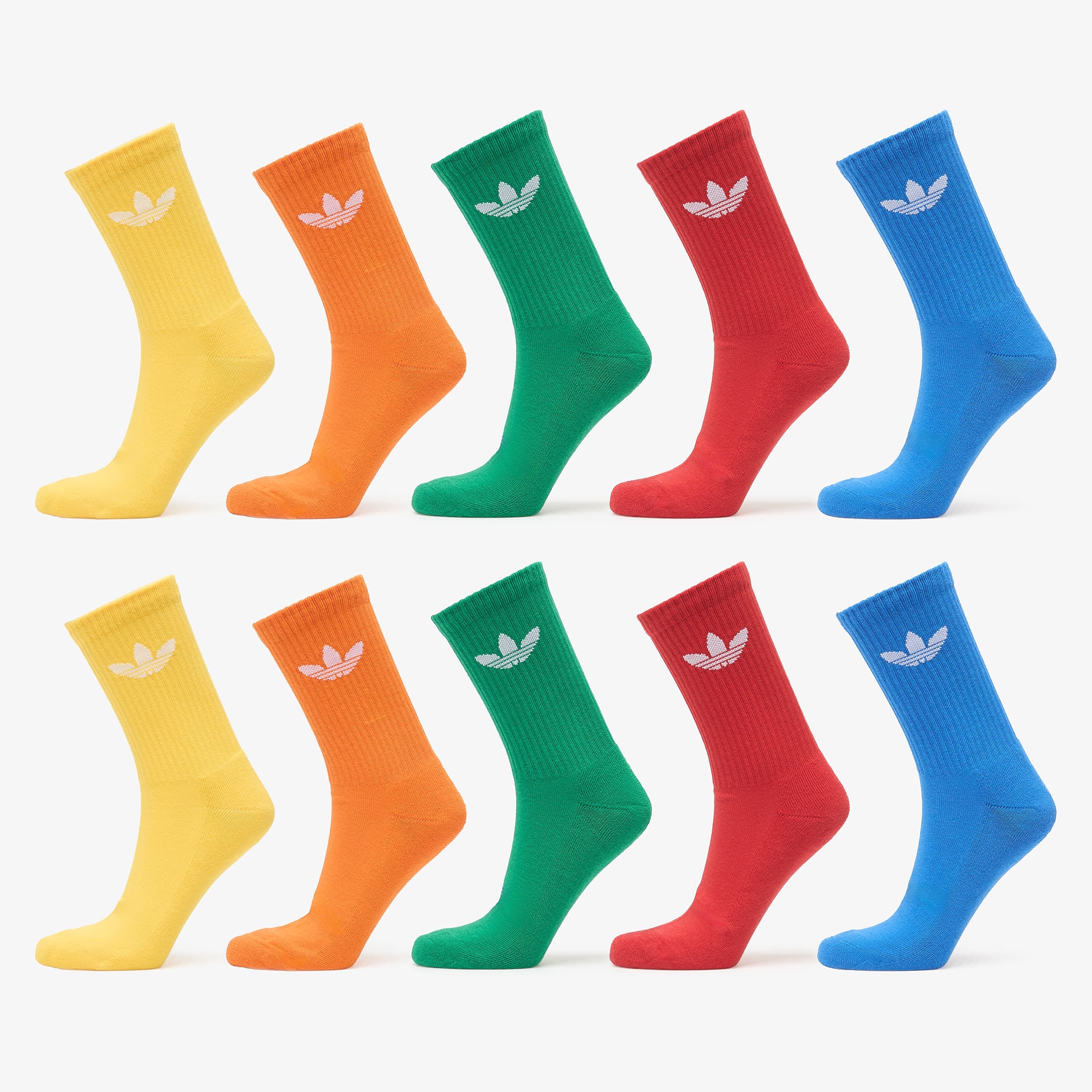 adidas Trefoil Crew Socks 10-Pack Blue/ Green/ Better Scarlet XL