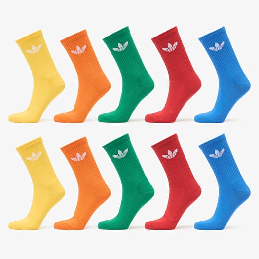 adidas Trefoil Crew Socks 10-Pack Blue/ Green/ Better Scarlet