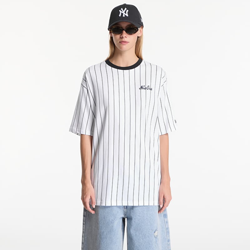 T-shirt New Era Pinstripe OS Tee UNISEX Optic White/ Navy