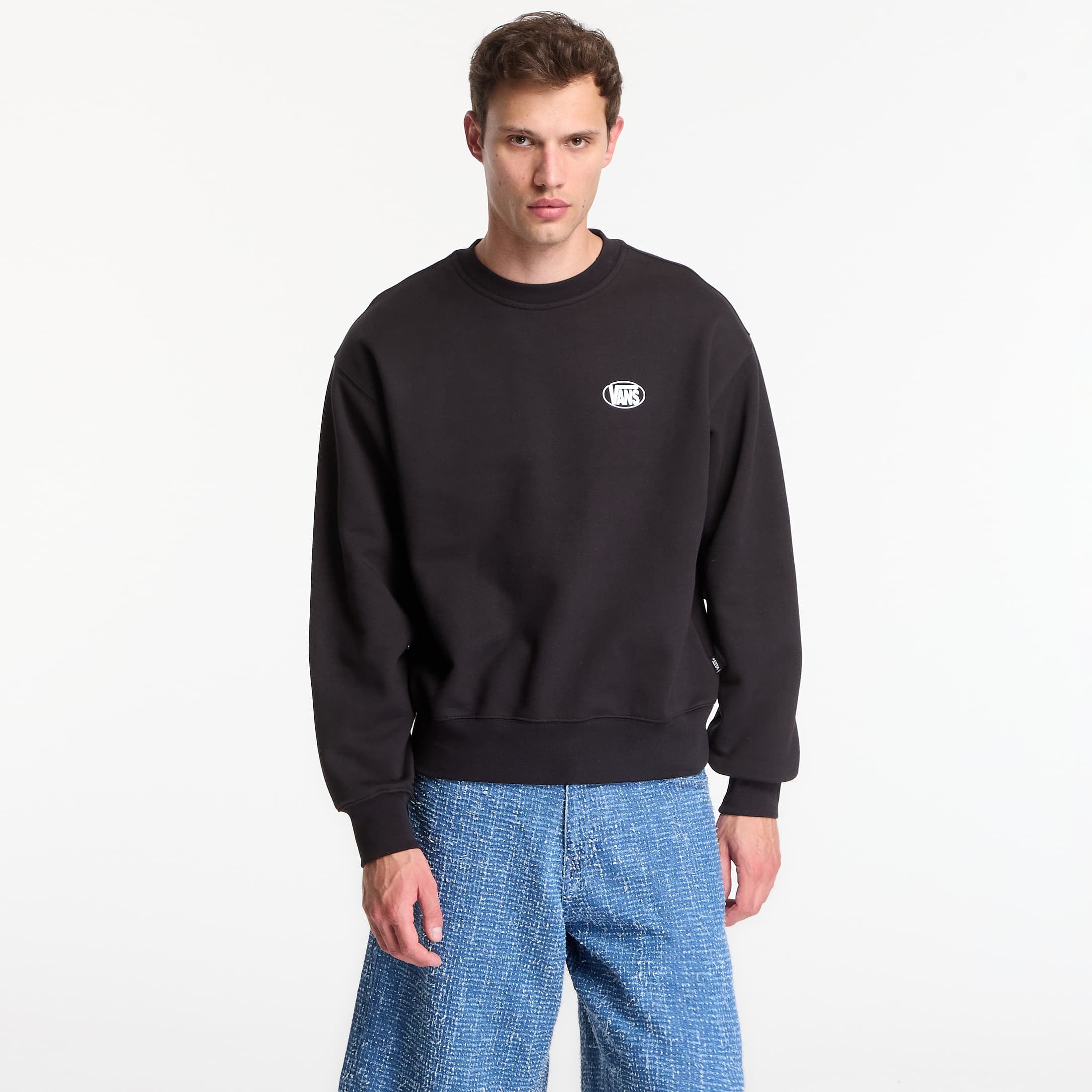 Sweatshirt Vans Oval Logo Crew Black L