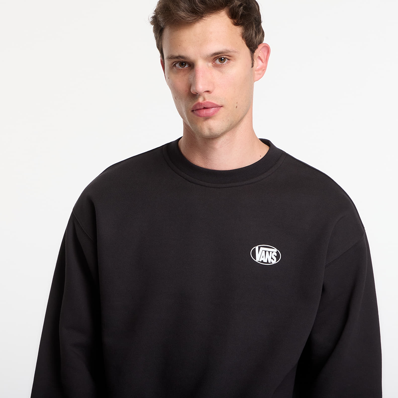 Dukserice Vans Oval Logo Crew Black