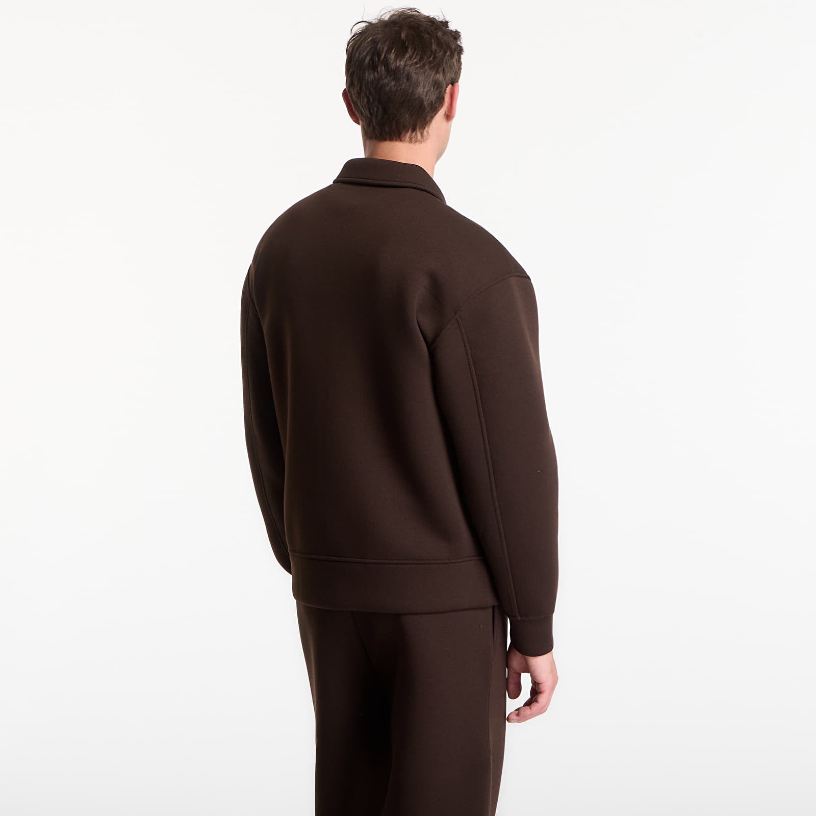 Bundy Calvin Klein Ls Cooling Spacer Fz Shirt Jacket Dark Coffee