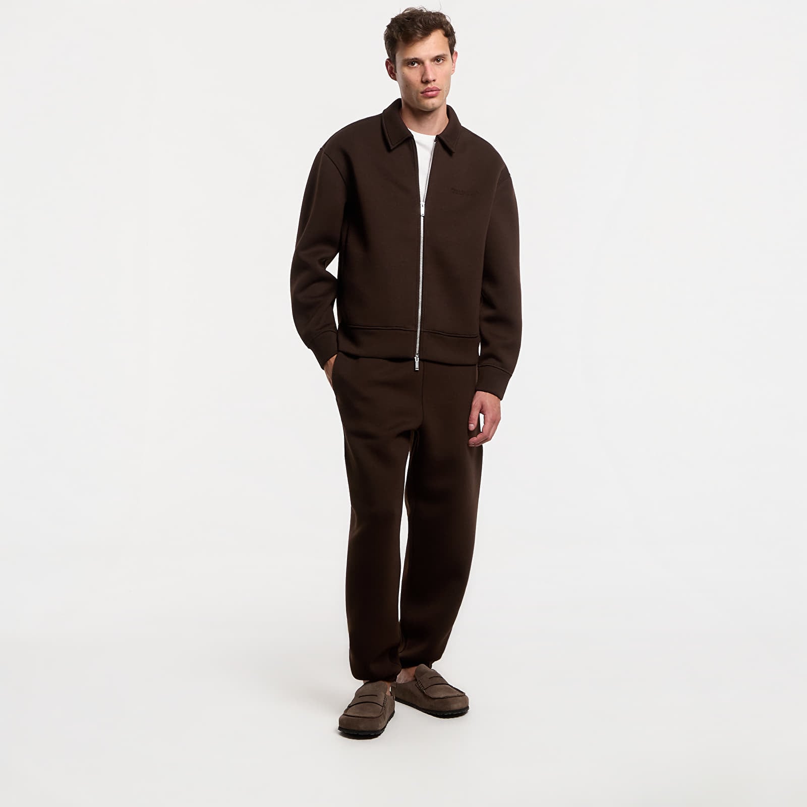Bundy Calvin Klein Ls Cooling Spacer Fz Shirt Jacket Dark Coffee