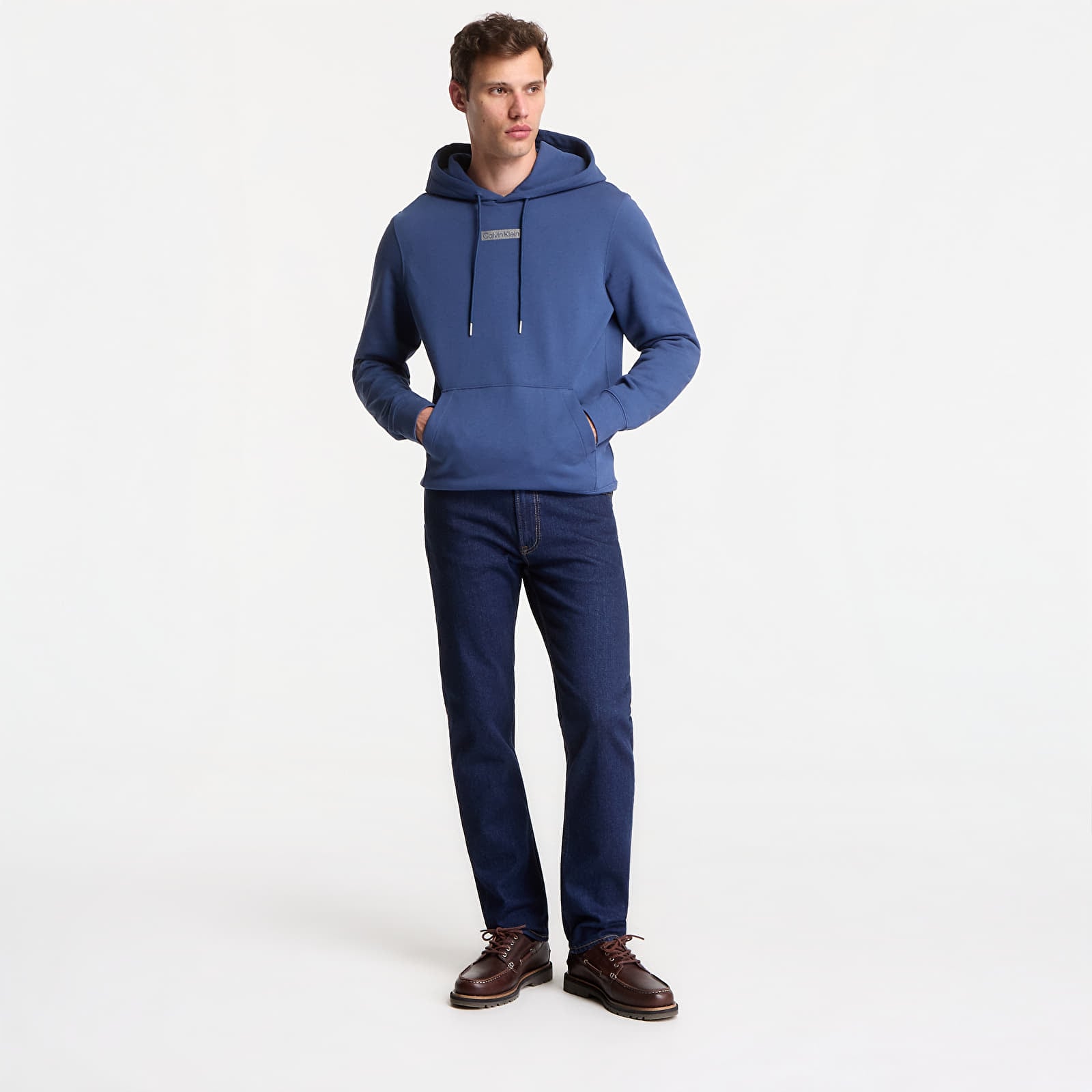 Регланы и толстовки Calvin Klein Ls 350terry Eu Sp Graphic Hoodie Dark Denim
