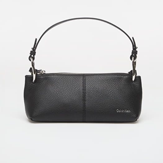Calvin Klein Slouchy Leather Small Conv Bag Black