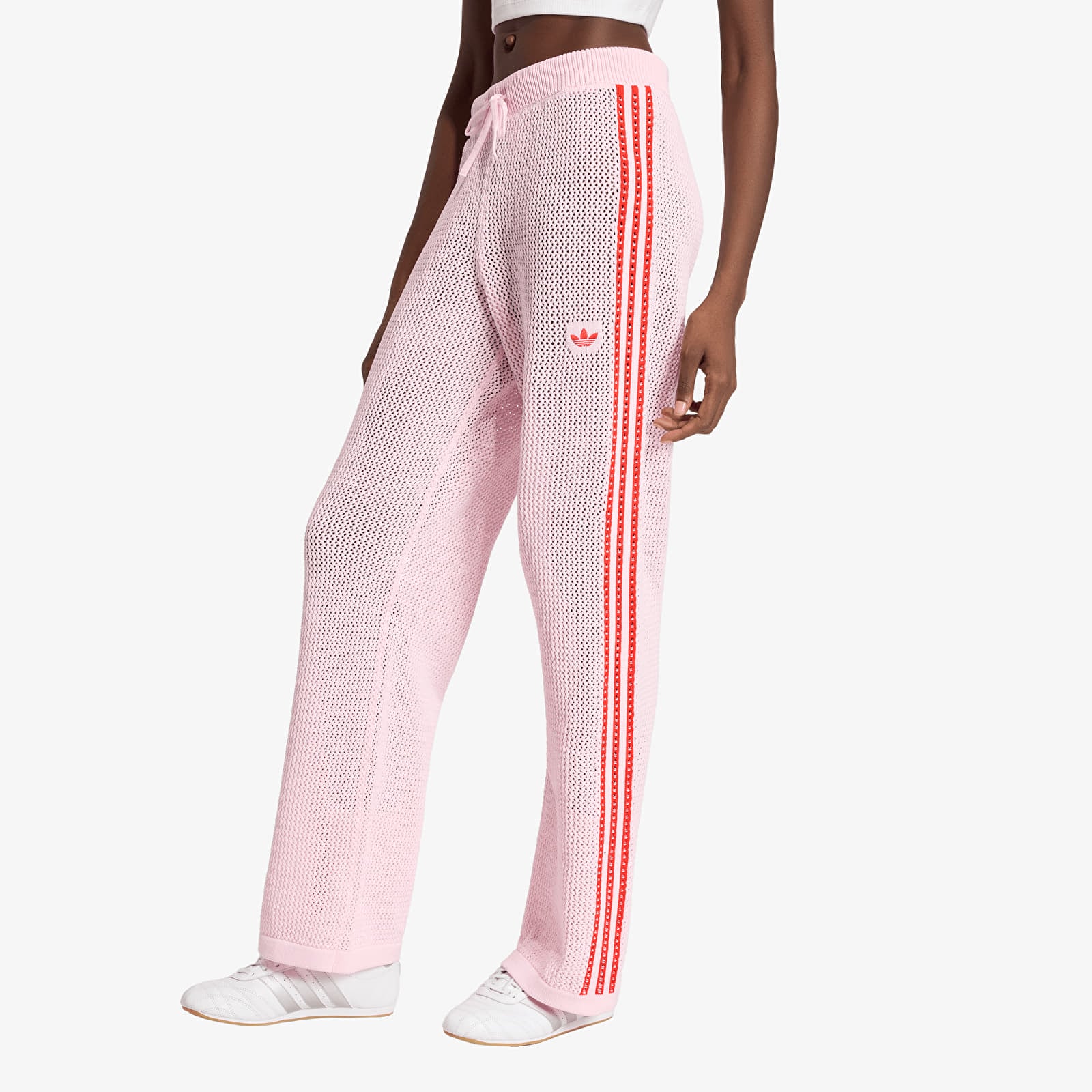 Women's Sweatpants adidas Crochet Track Pants Clear Pink/ Red