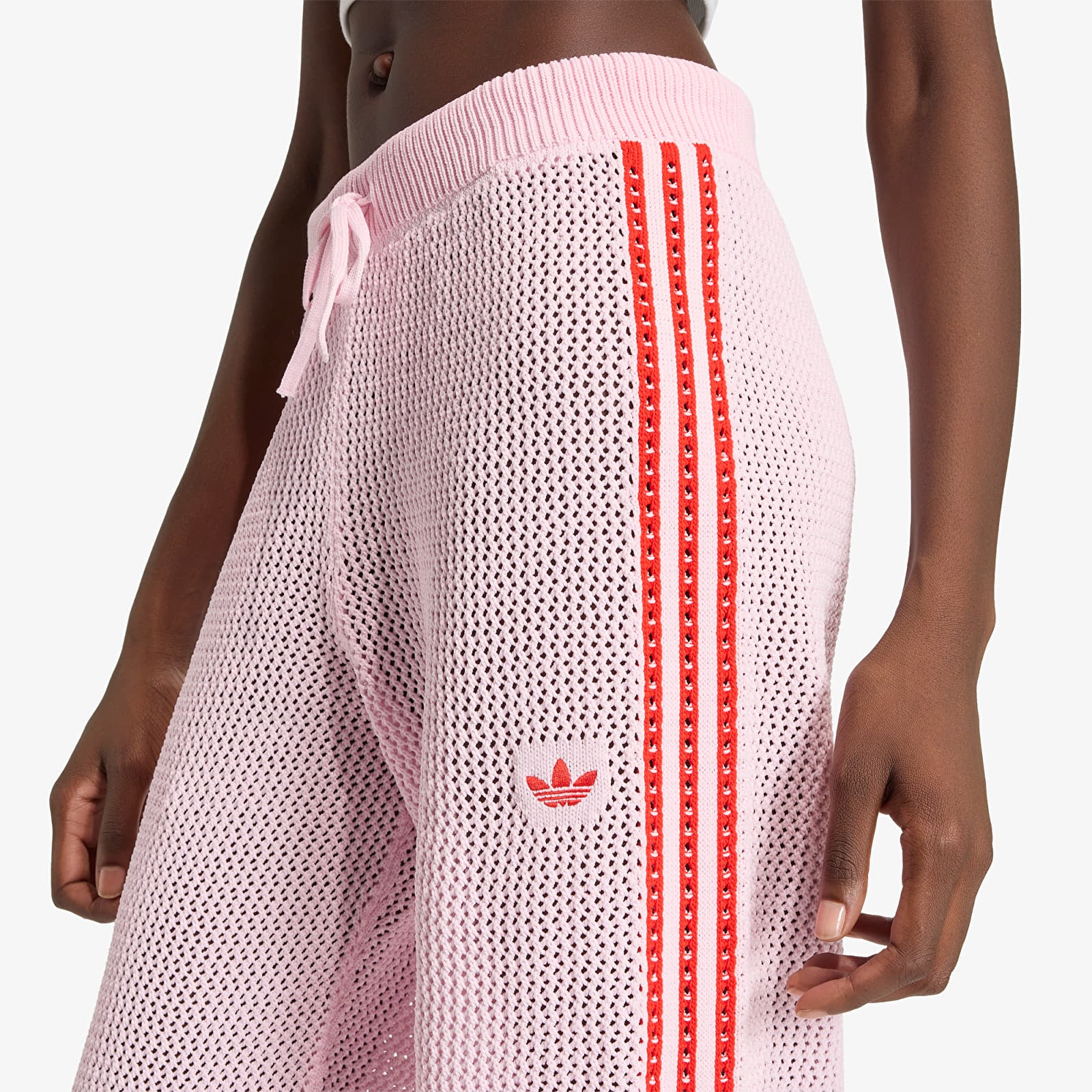 Women's Sweatpants adidas Crochet Track Pants Clear Pink/ Red