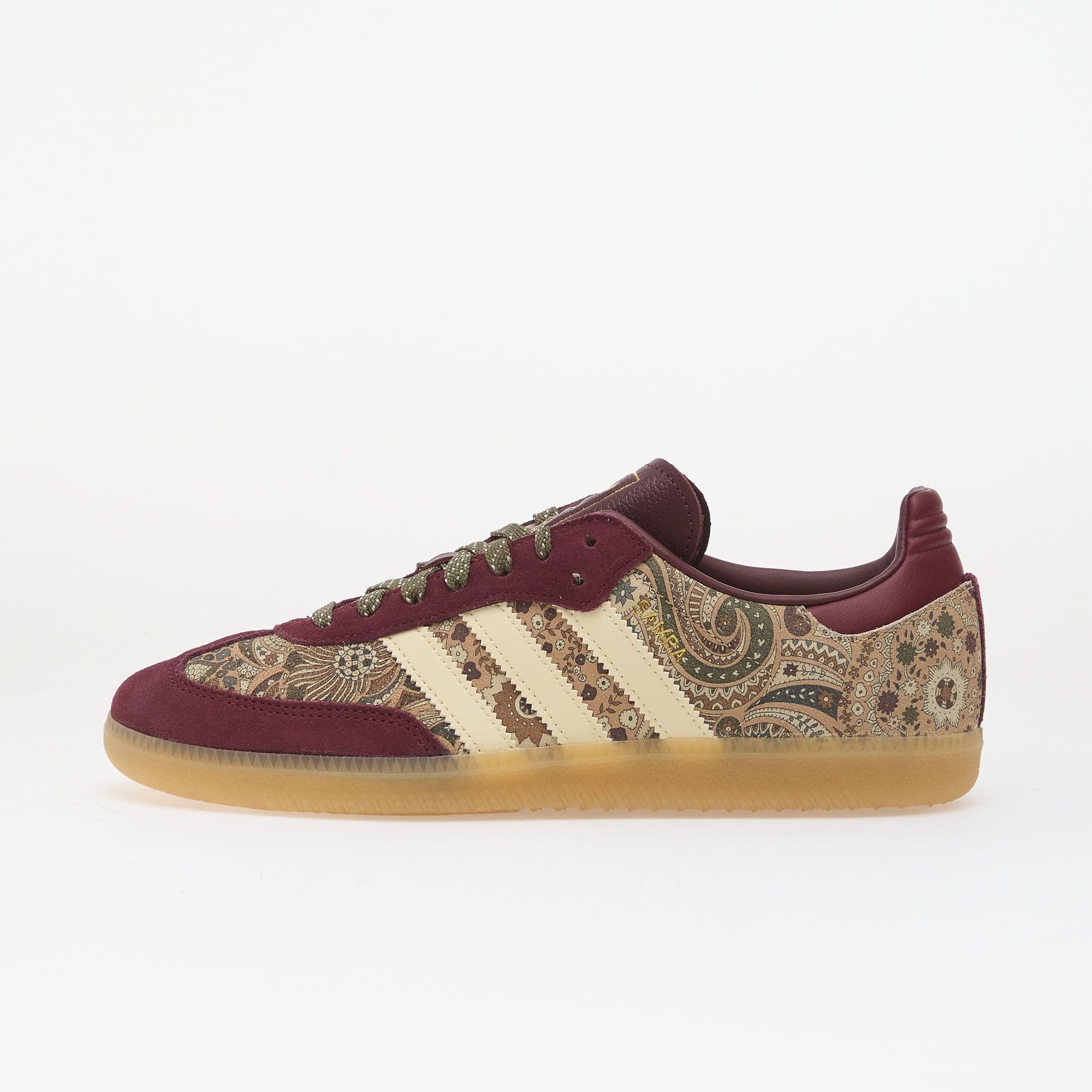 Сникърси adidas x Liberty London Samba OG Maroon/ Warm Vanilla/ Olive Strata EUR 40