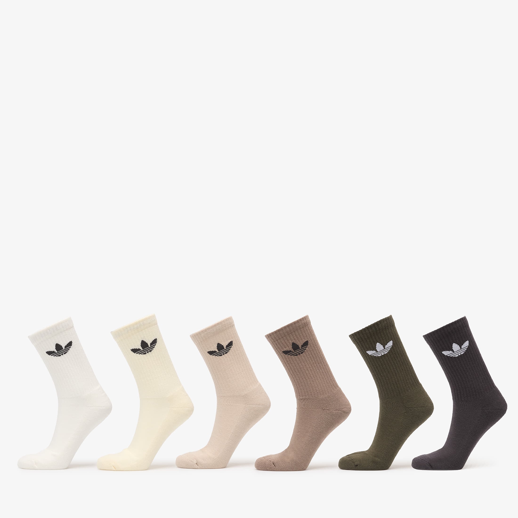 adidas Trefoil Crew Sock Cushion 6-Pack Cloud White L