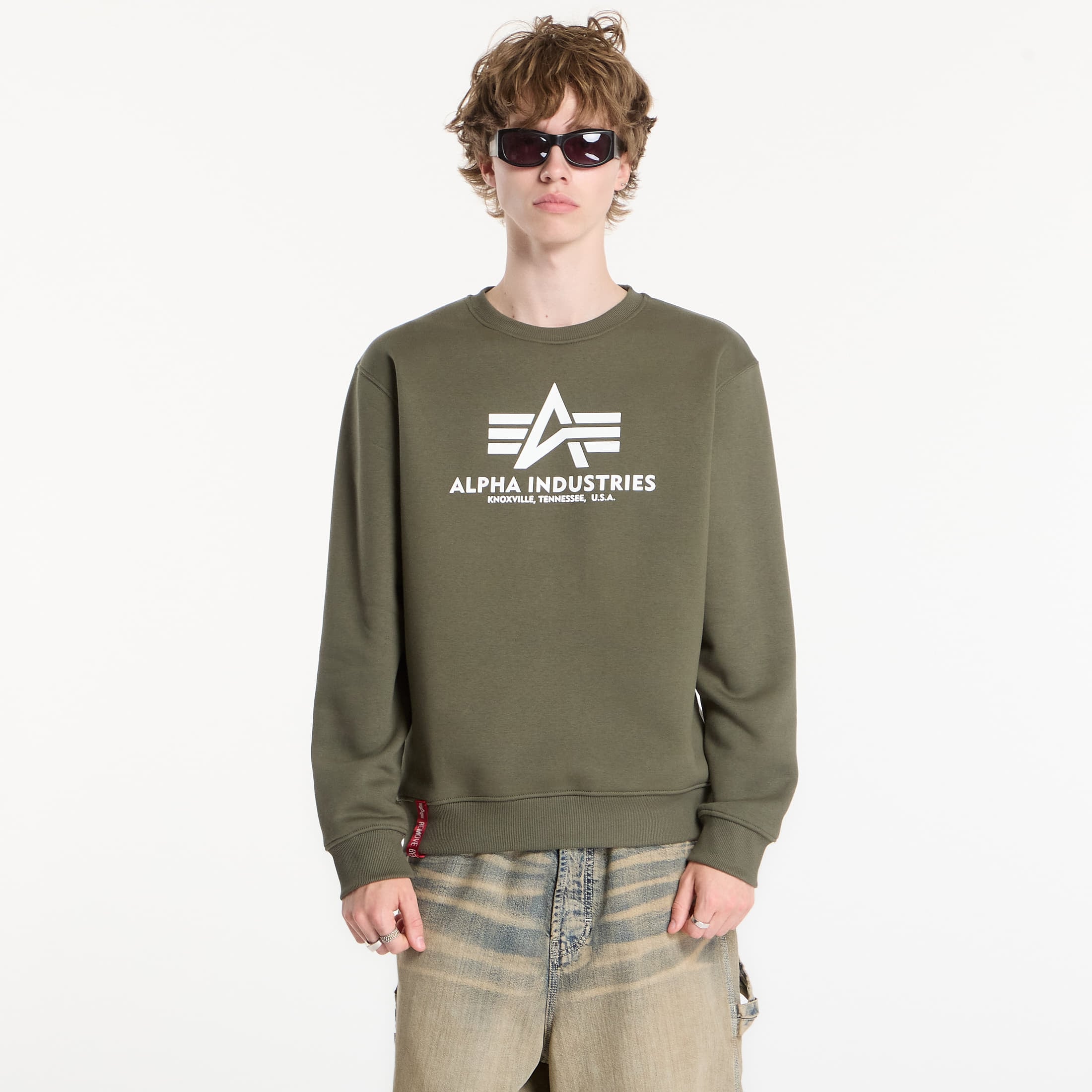 Sweatshirt Alpha Industries Basic Hoody Small Logo II Dark Olive L