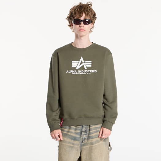 Džemperis Alpha Industries Basic Hoody Small Logo II Dark Olive