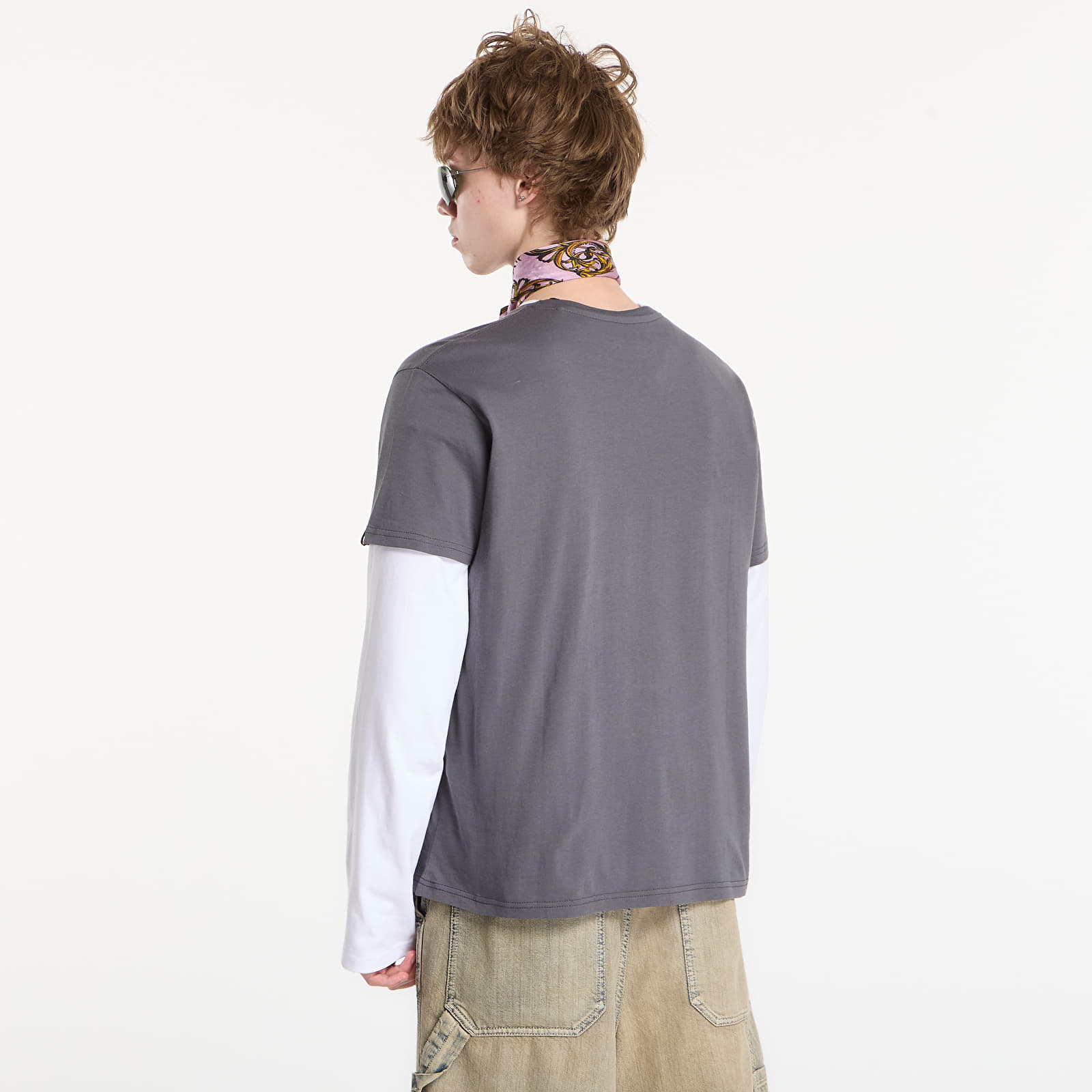 Ανδρικά μπλουζάκια Alpha Industries Basic T-Shirt Contrast Stitch Grey Black/ Black