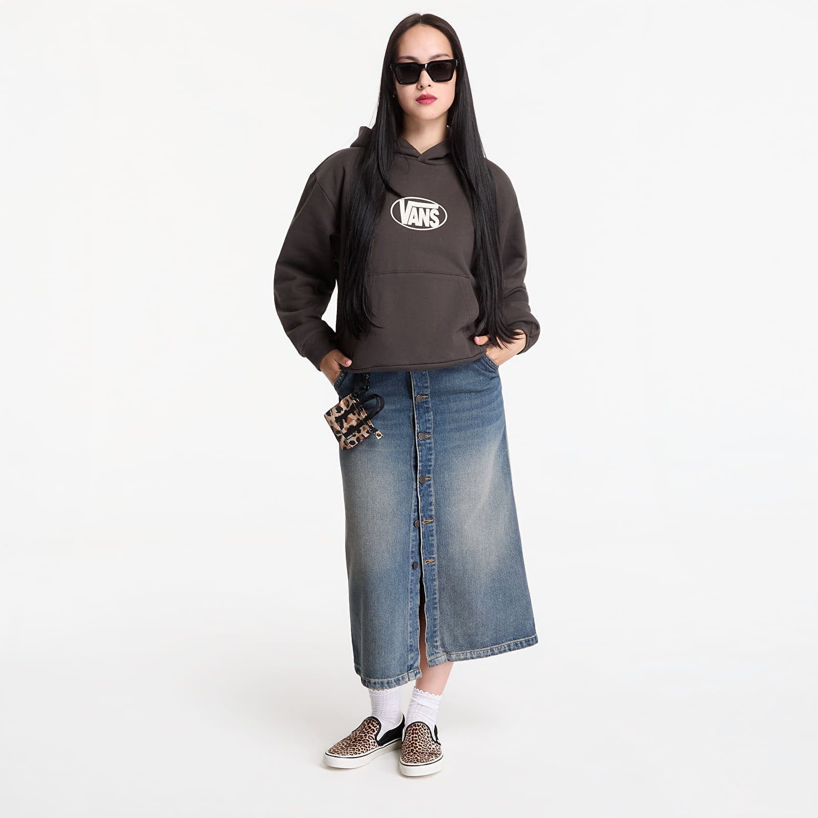 Moletons e blusas de moletom Vans Oval Logo Relaxed Pullover Faded Black