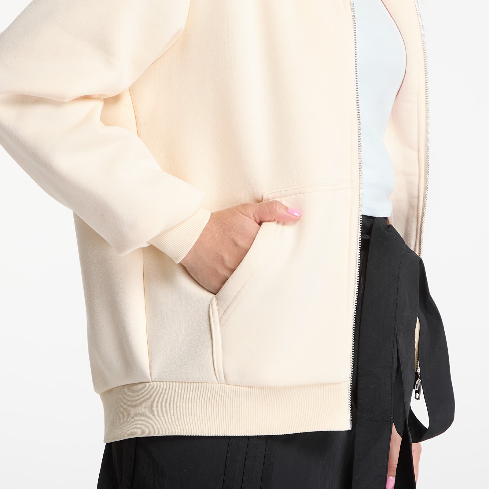 Women's Sweatshirts Urban Classics Fluffy Zip Hoody White Sand