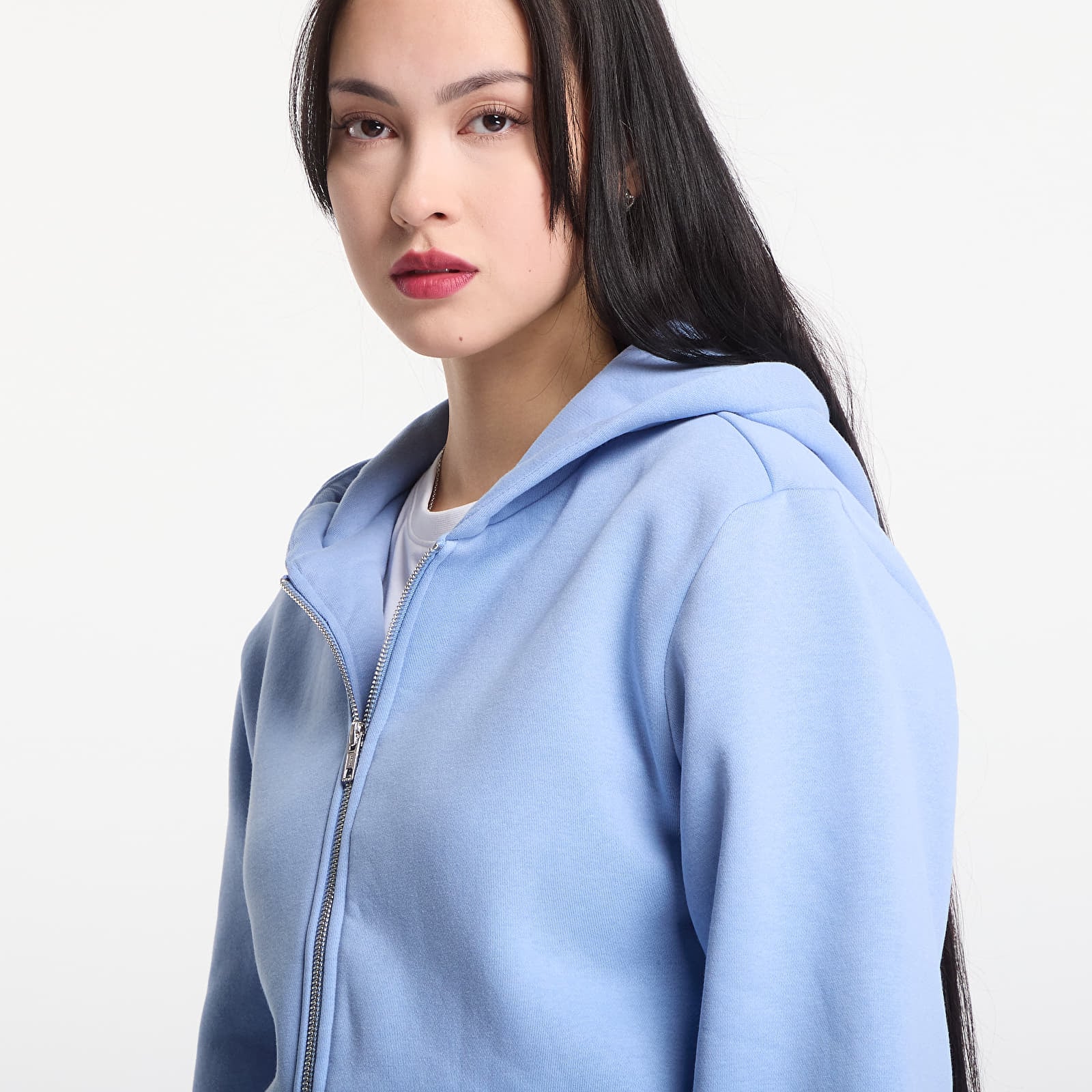 Hoodies en truien Urban Classics Fluffy Zip Hoody Powder Blue