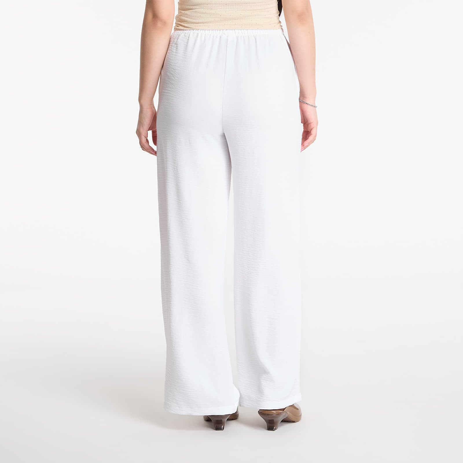 Broek Urban Classics Structured Wideleg Pants White
