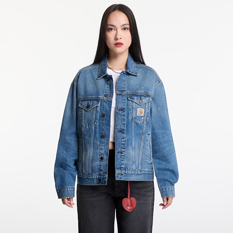 Veste Carhartt WIP Helston Jacket UNISEX Blue Destroy Wash, Splatter