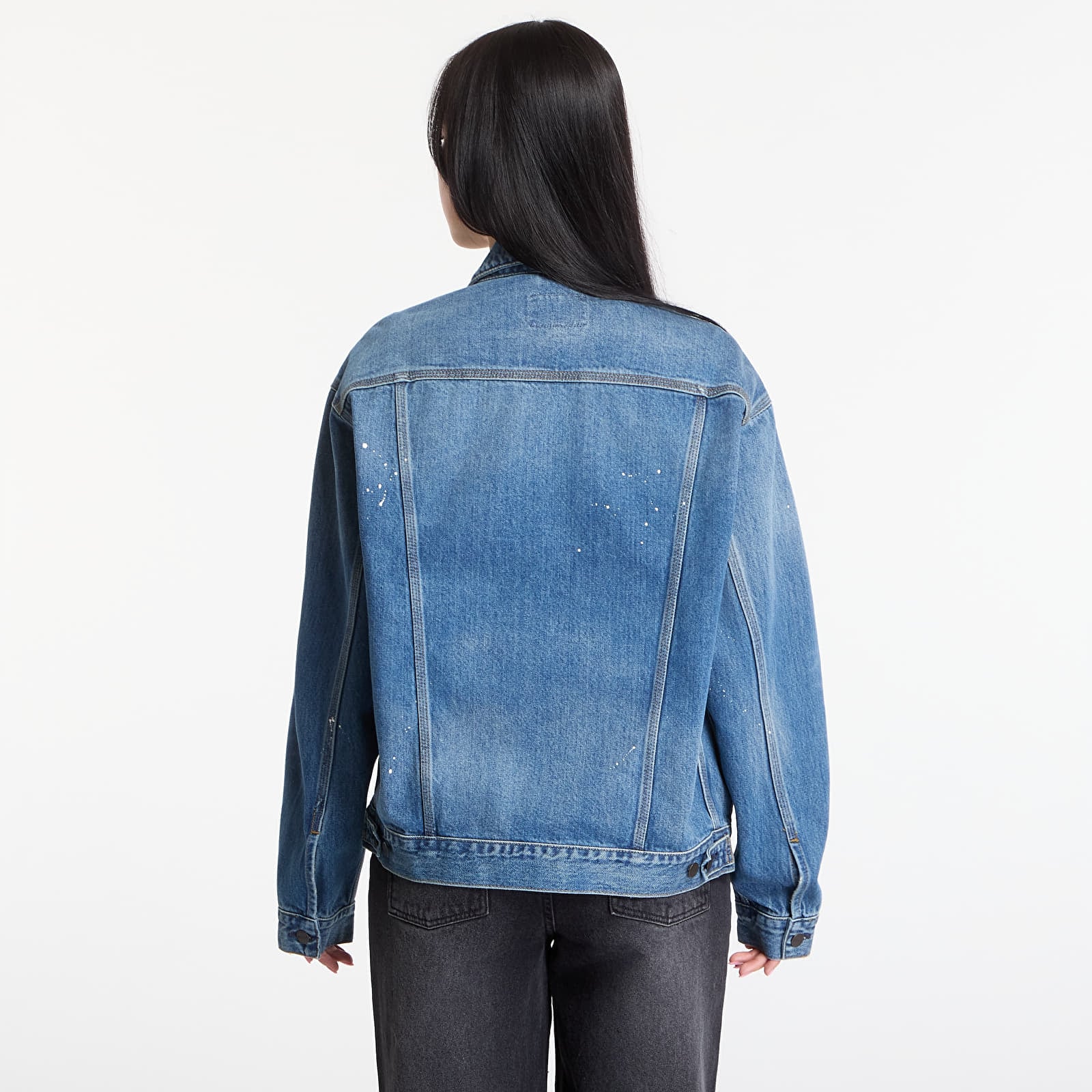 Muške jakne Carhartt WIP Helston Jacket UNISEX Blue Destroy Wash, Splatter