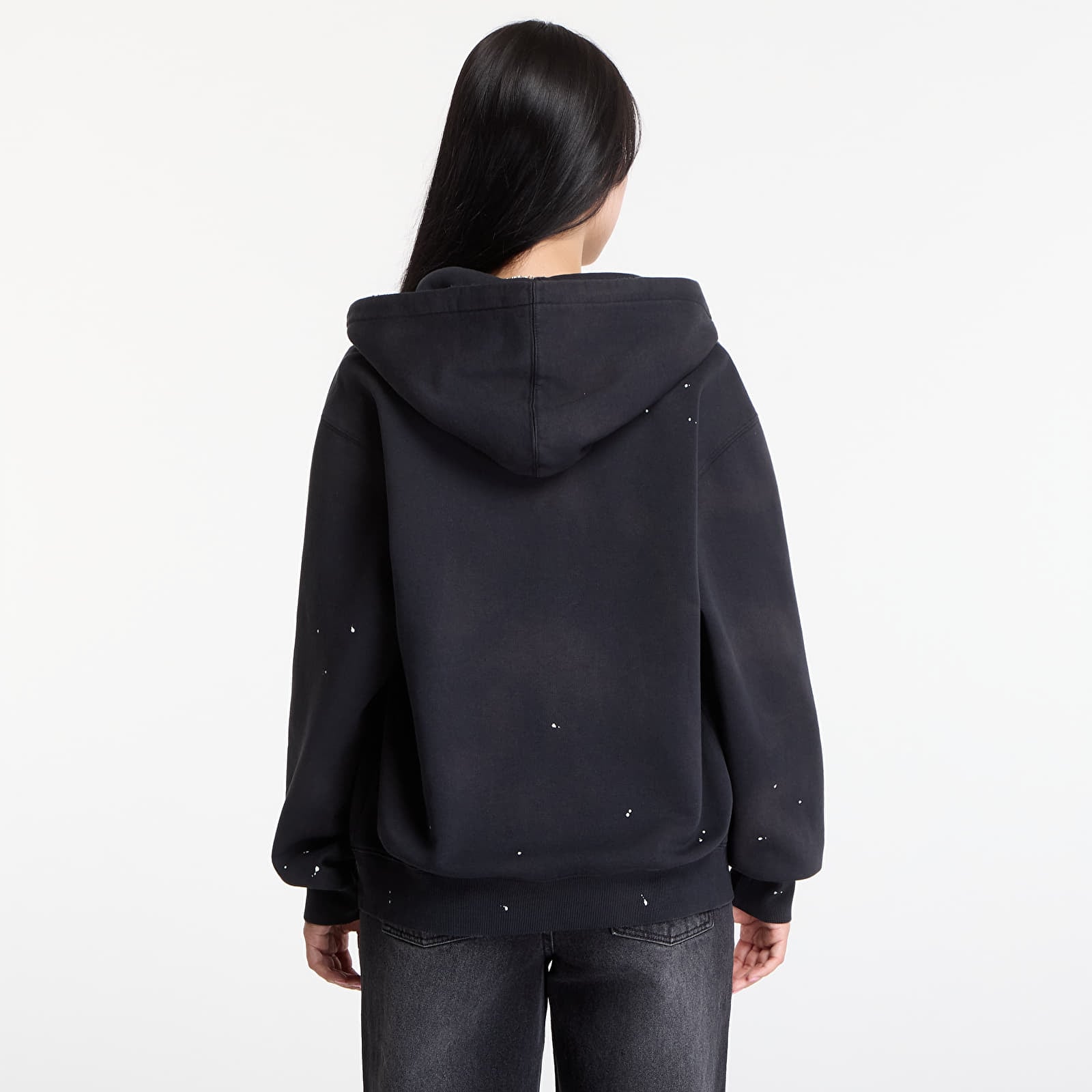 Sweatshirts Carhartt WIP Hooded Painter Jacket Black Destroy Wash, Splatter