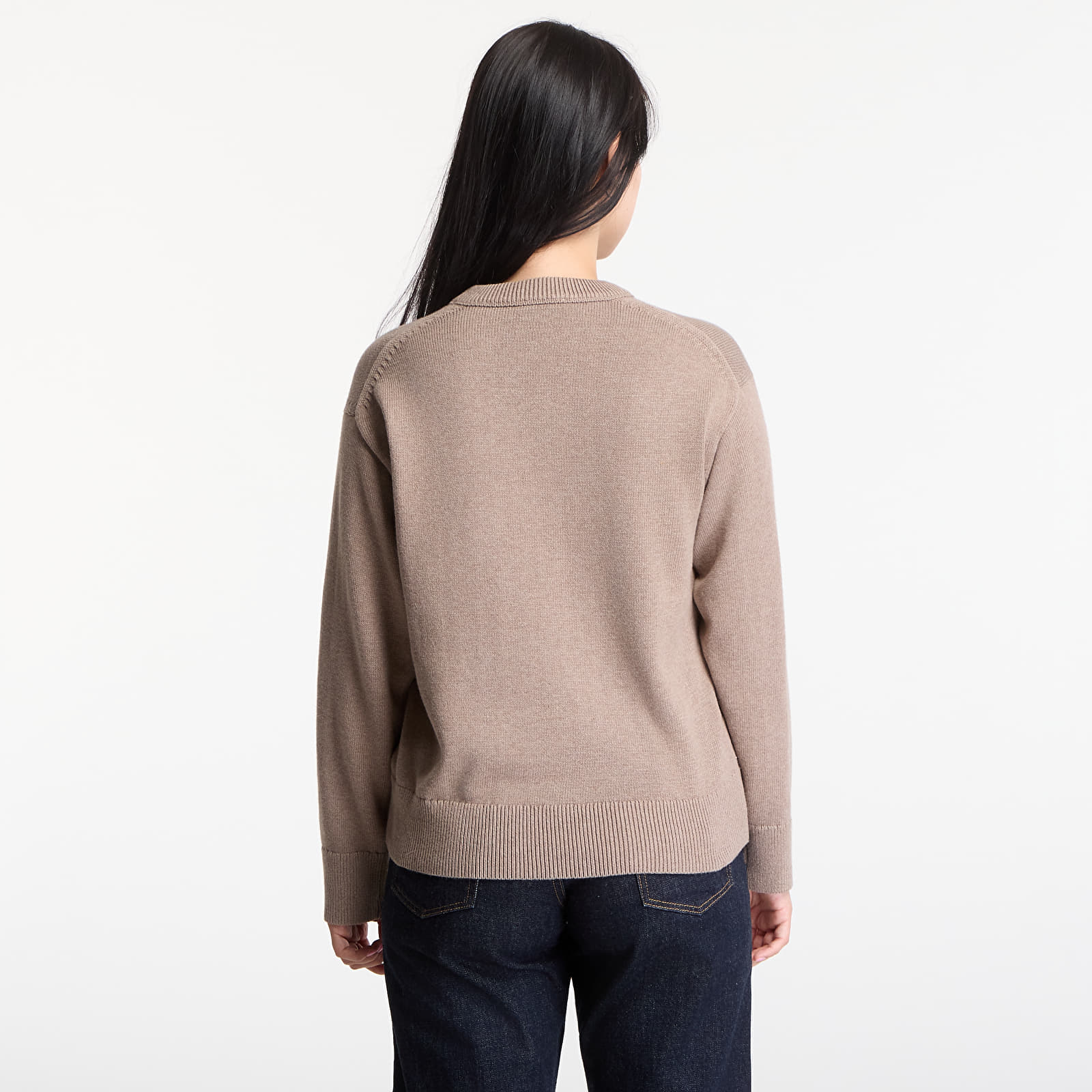Swetry Calvin Klein Jeans Contrast Logo Ls Sweater Shiitake Melange